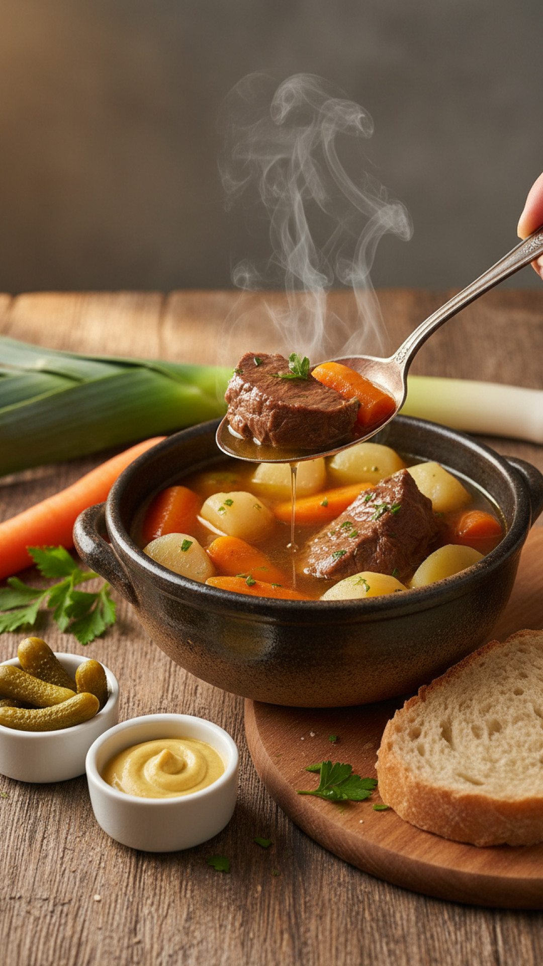 Klassisches Franzoesisches Pot au Feu Preparation