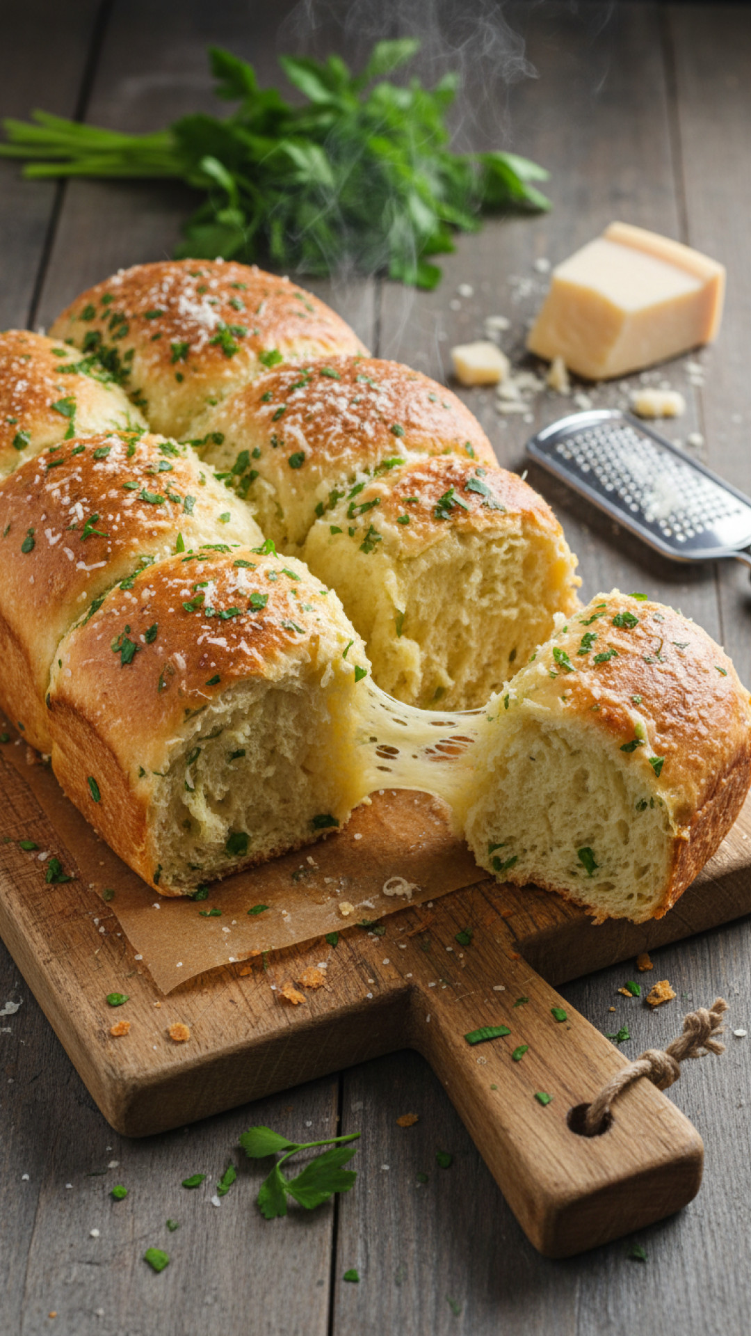Klassisches Kräuter-Knoblauch-Zupfbrot Preparation