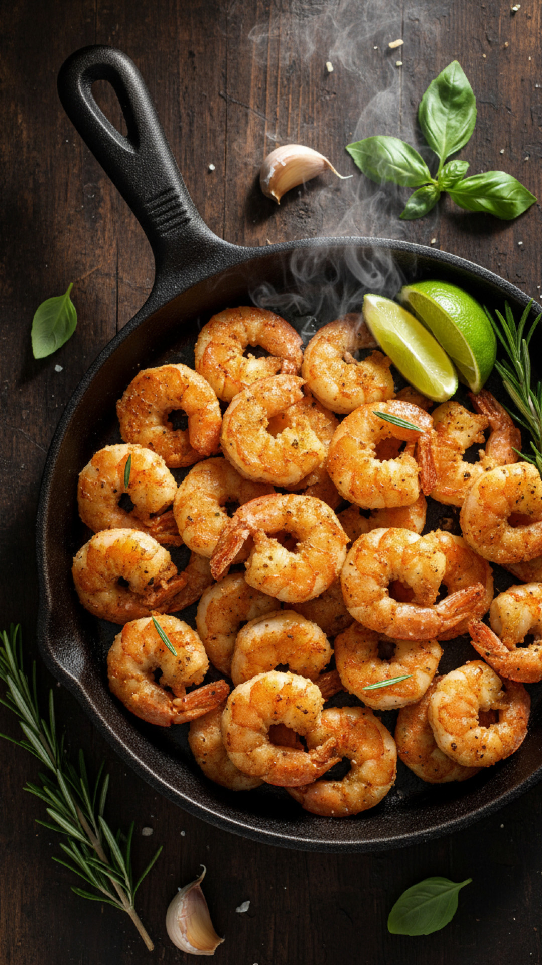 Knusprige Garnelen in Knoblauch Butter mit Zitrone Preparation