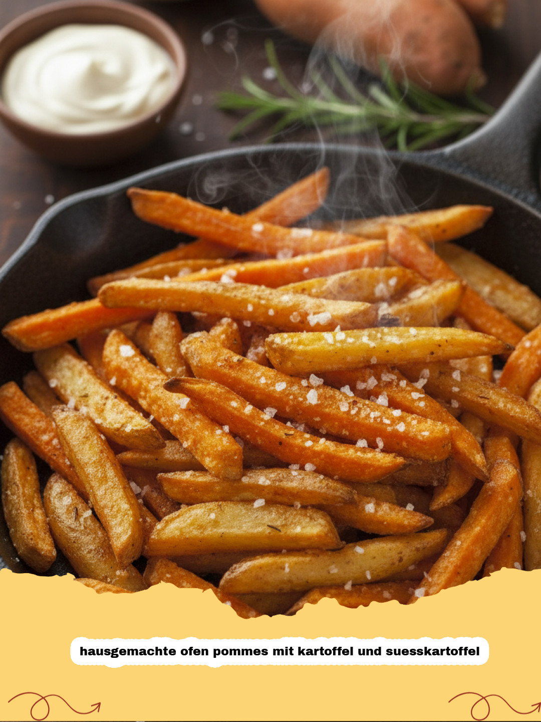 Hausgemachte Ofen Pommes mit Kartoffel und Süßkartoffel: Das knusprige Duo