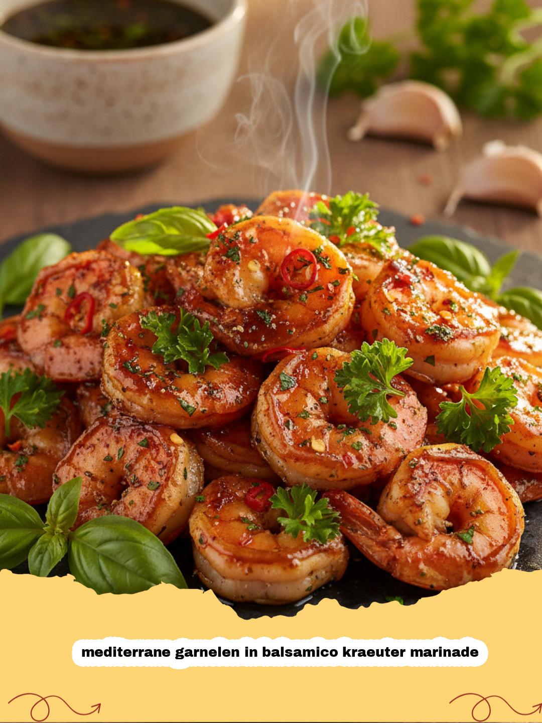 Urlaub auf dem Teller: Mediterrane Garnelen in Balsamico-Kräuter-Marinade – Ein Leichtes Sommergericht