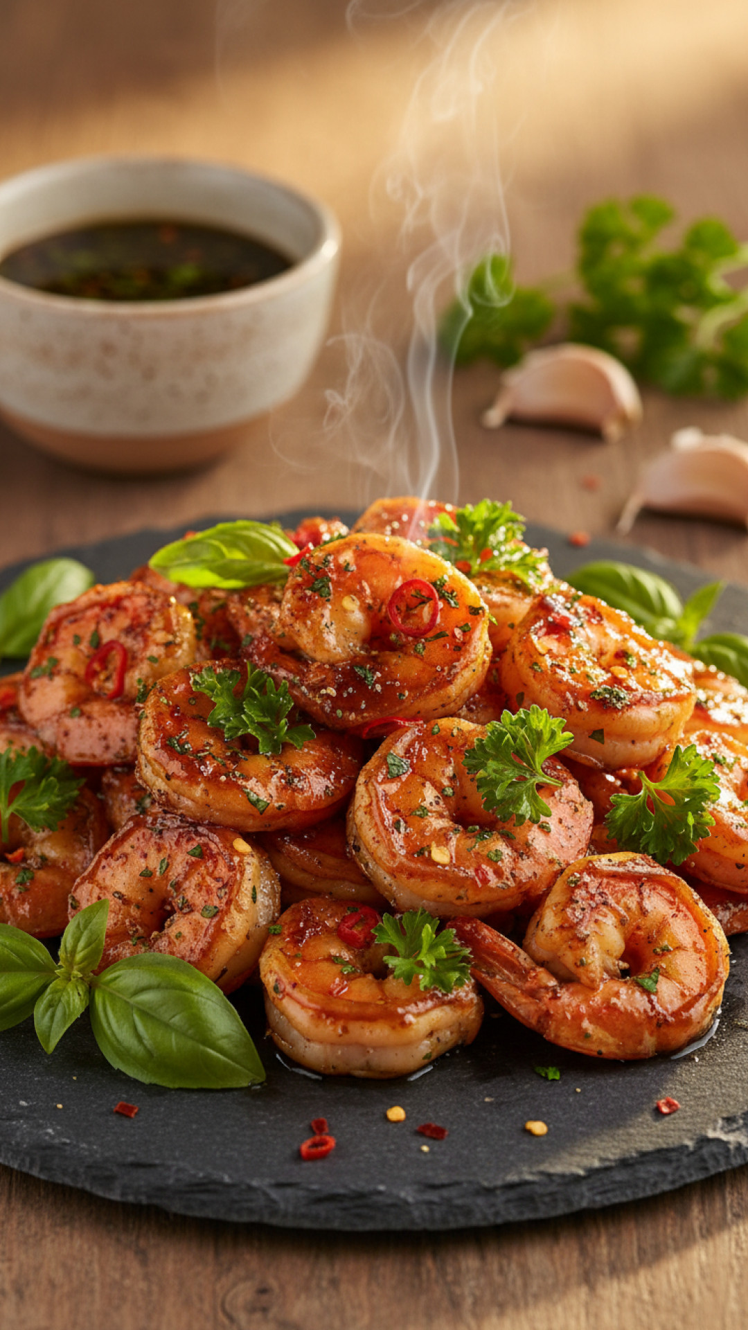 Mediterrane Garnelen in Balsamico-Kräuter-Marinade Preparation