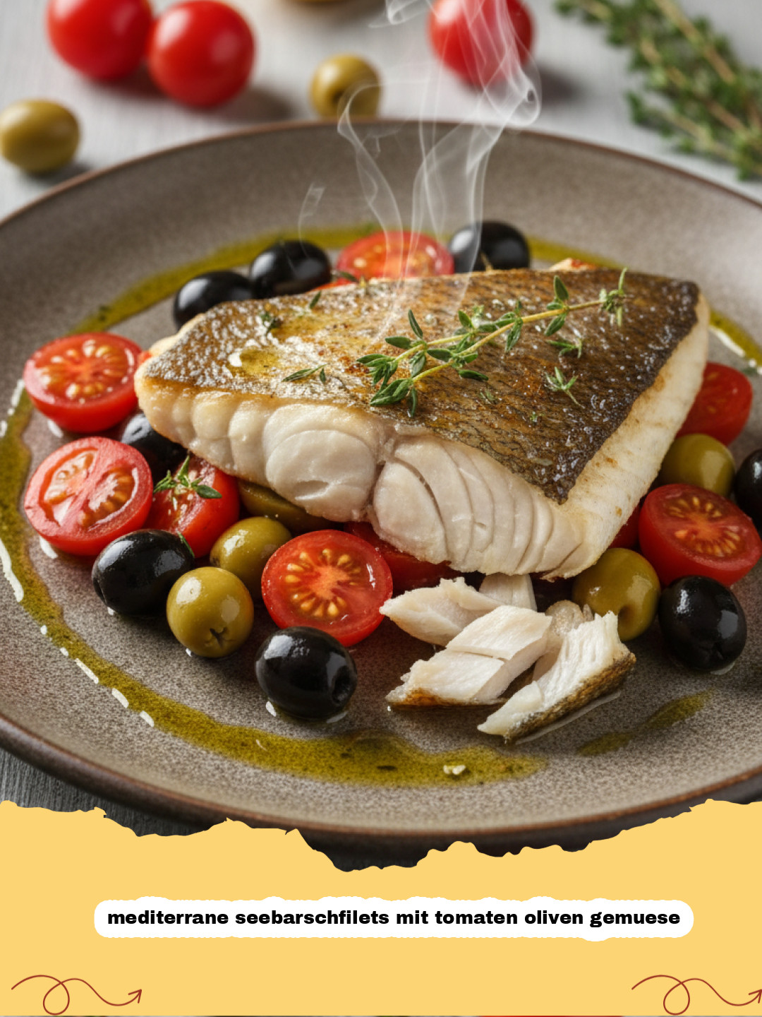 Urlaubsgenuss auf dem Teller: Mediterrane Seebrassenfilets mit Tomaten-Oliven-Gemüse