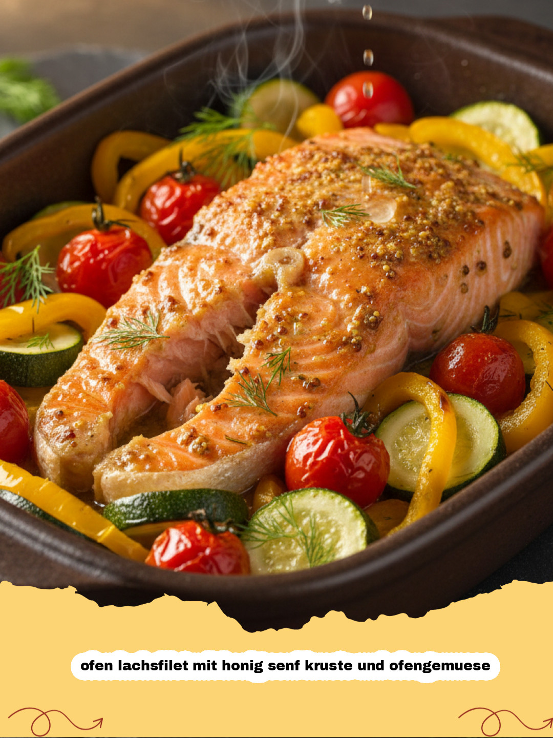 Ofenlachs mit Honig-Senf-Kruste & Ofengemüse: Ein Gourmet-Erlebnis für jeden Tag