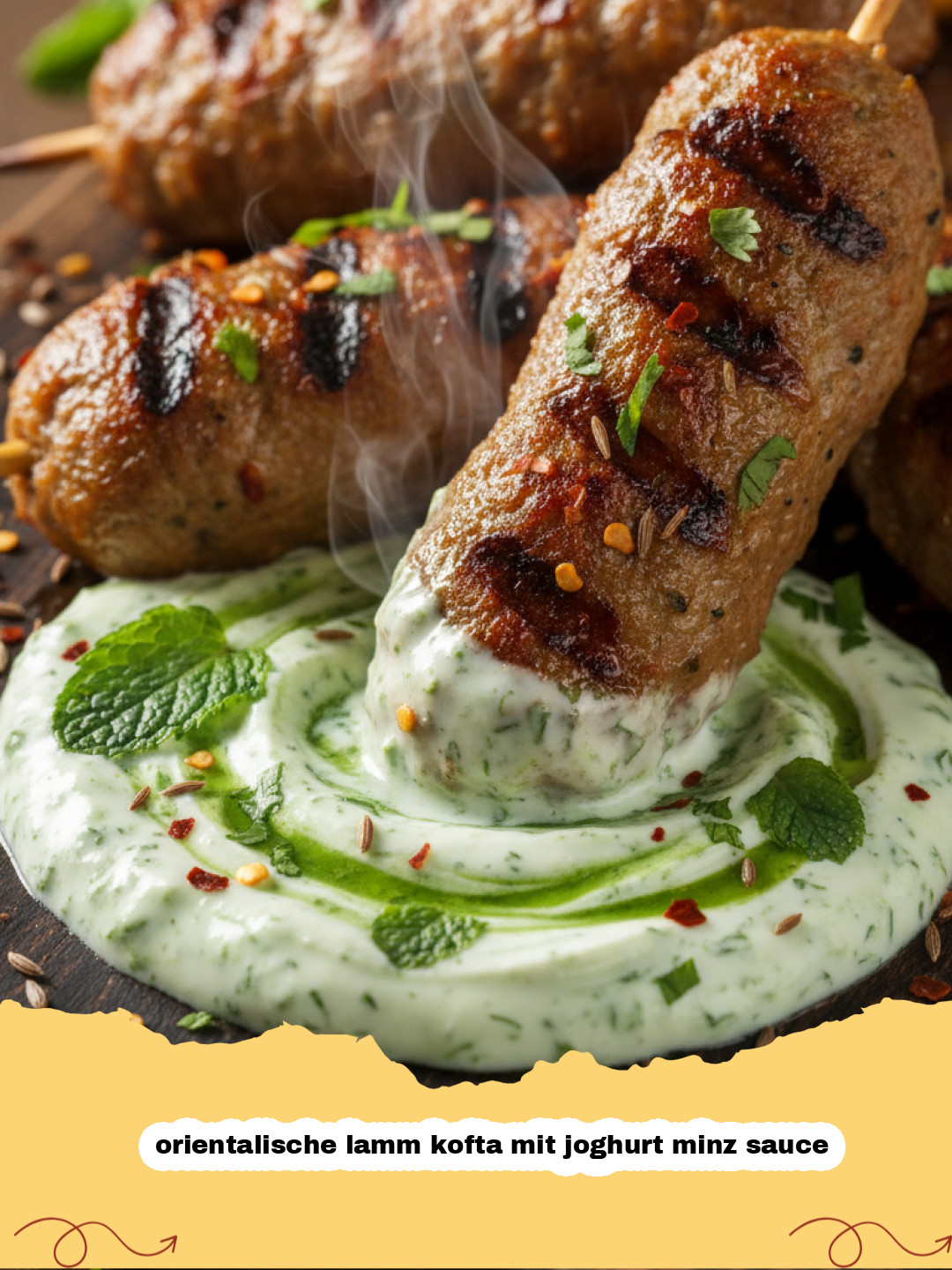 Ein Hauch Orient auf Ihrem Teller: Saftige Lamm Kofta mit erfrischender Joghurt-Minz-Sauce