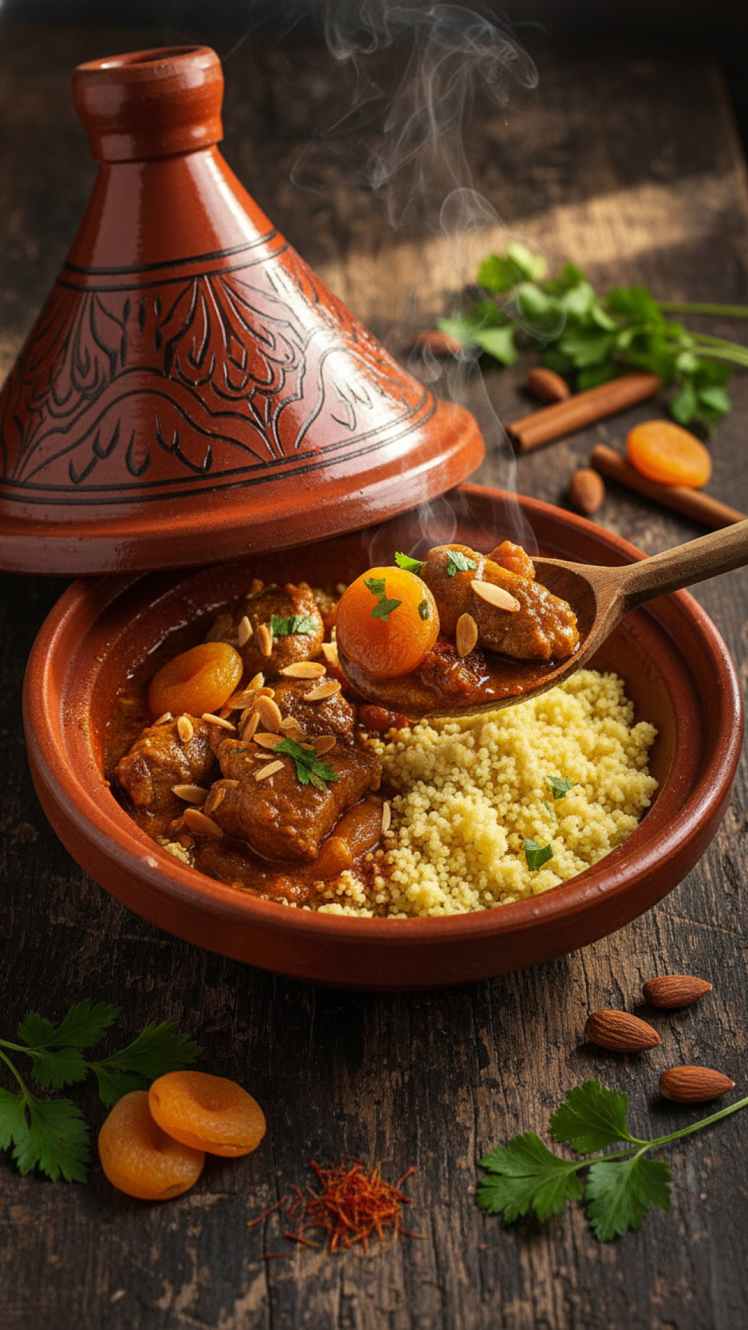 Orientalische Lamm Tagine mit Aprikosen und Mandeln Preparation