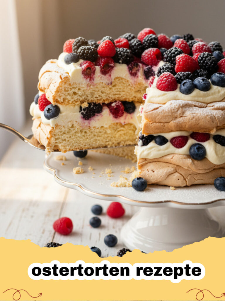 ostertorten rezepte - Saftige Zitronen-Quark-Mohn-Ostertorte festlich dekoriert für Ostern