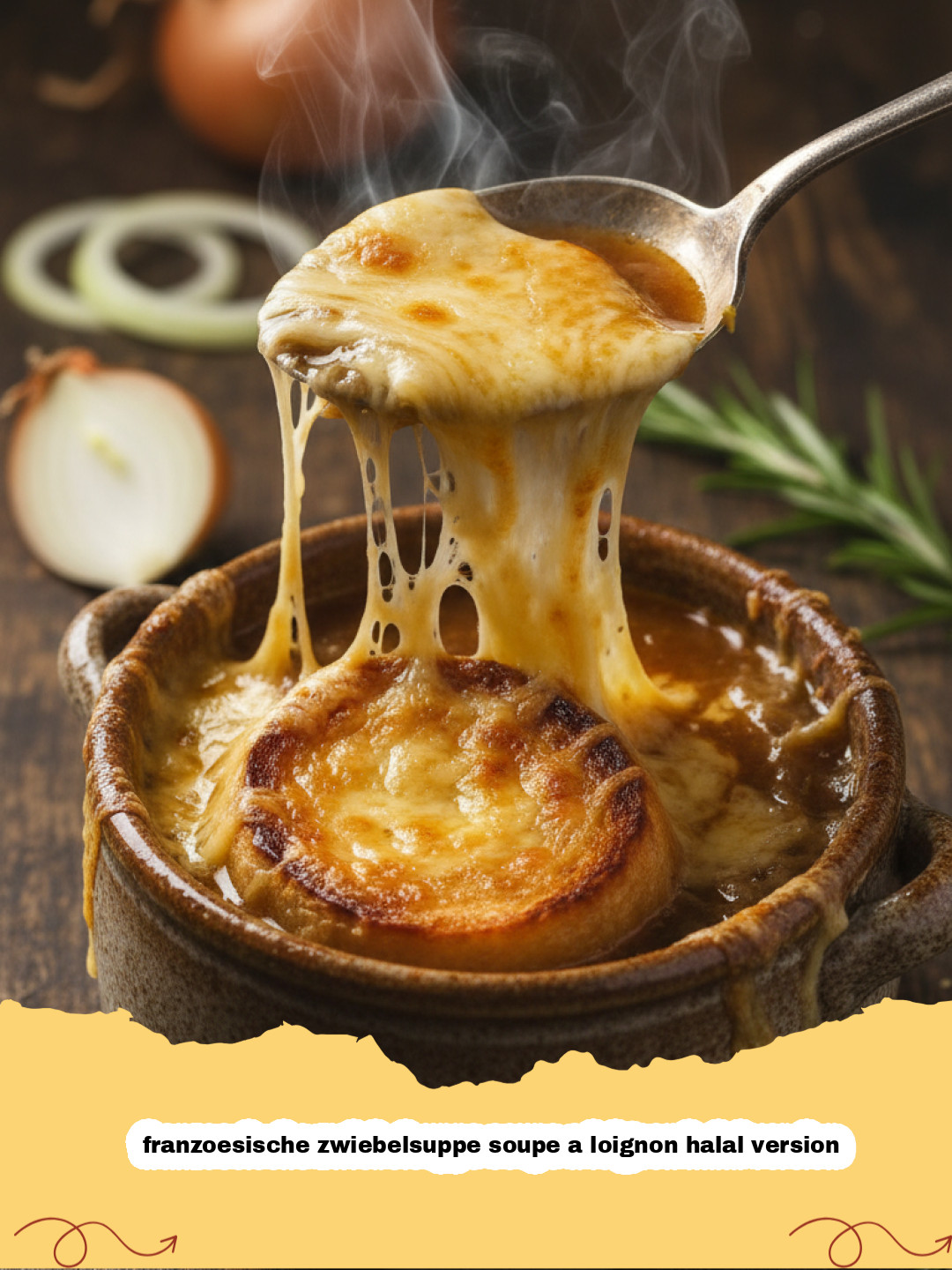 Die ultimative franzoesische zwiebelsuppe soupe a loignon halal version für Genießer