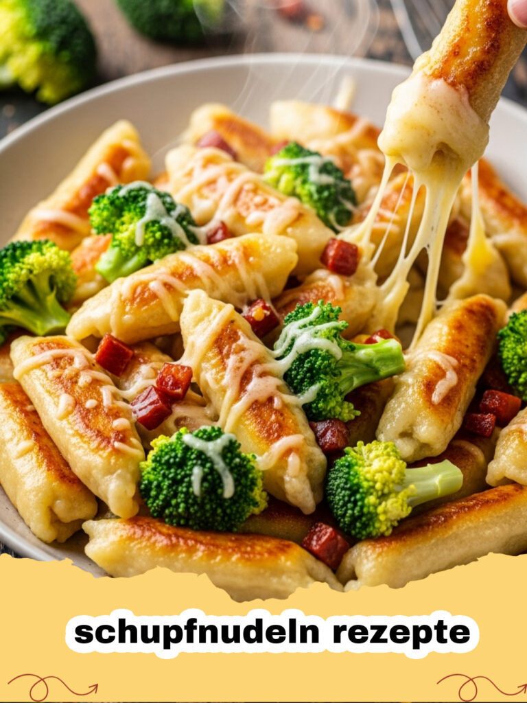 schupfnudeln rezepte - Traditionelle hausgemachte Schupfnudeln goldbraun gebraten auf einem Teller mit Kräutern und einem Hauch Mehl.