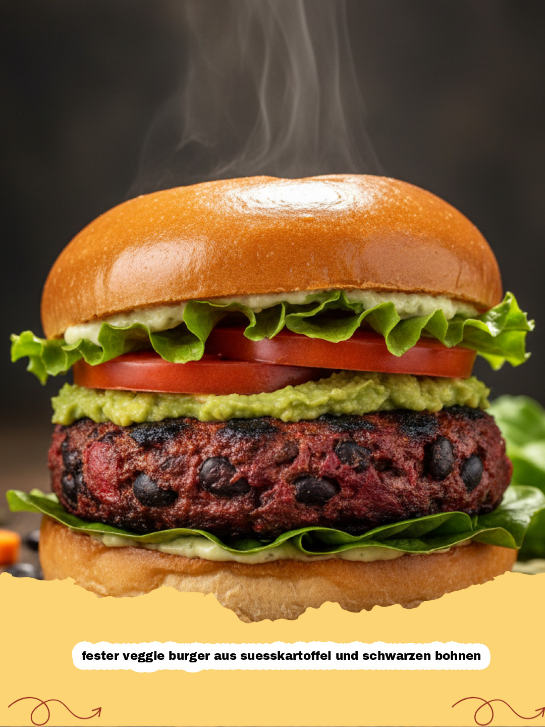 Der ultimative feste Veggie Burger aus Süßkartoffel und schwarzen Bohnen