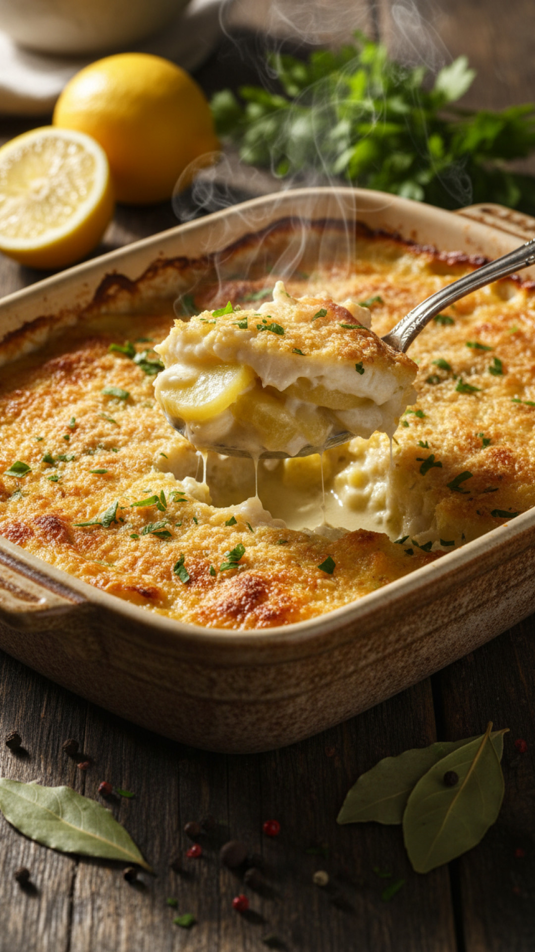 Portugiesischer Bacalhau com Natas (Kabeljau mit Sahne) Preparation