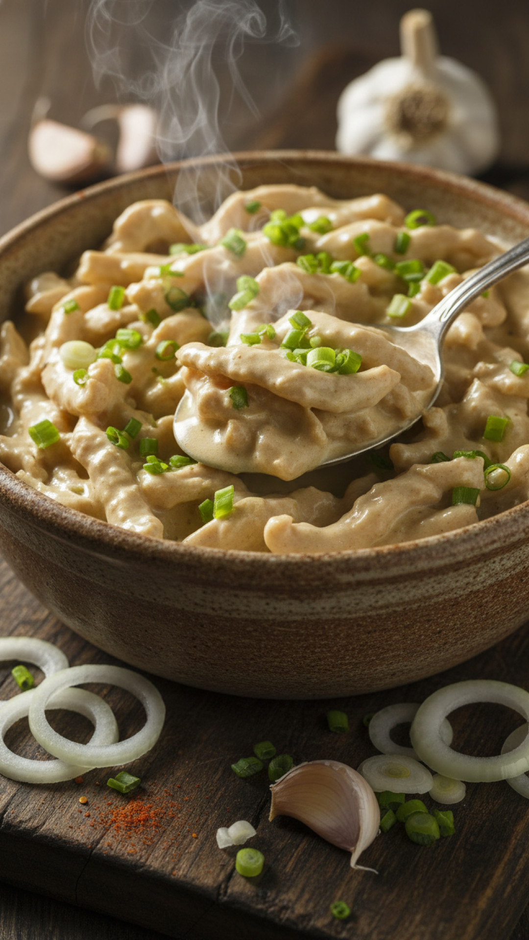 Puten geschnetzeltes in cremiger Rahmsauce Preparation