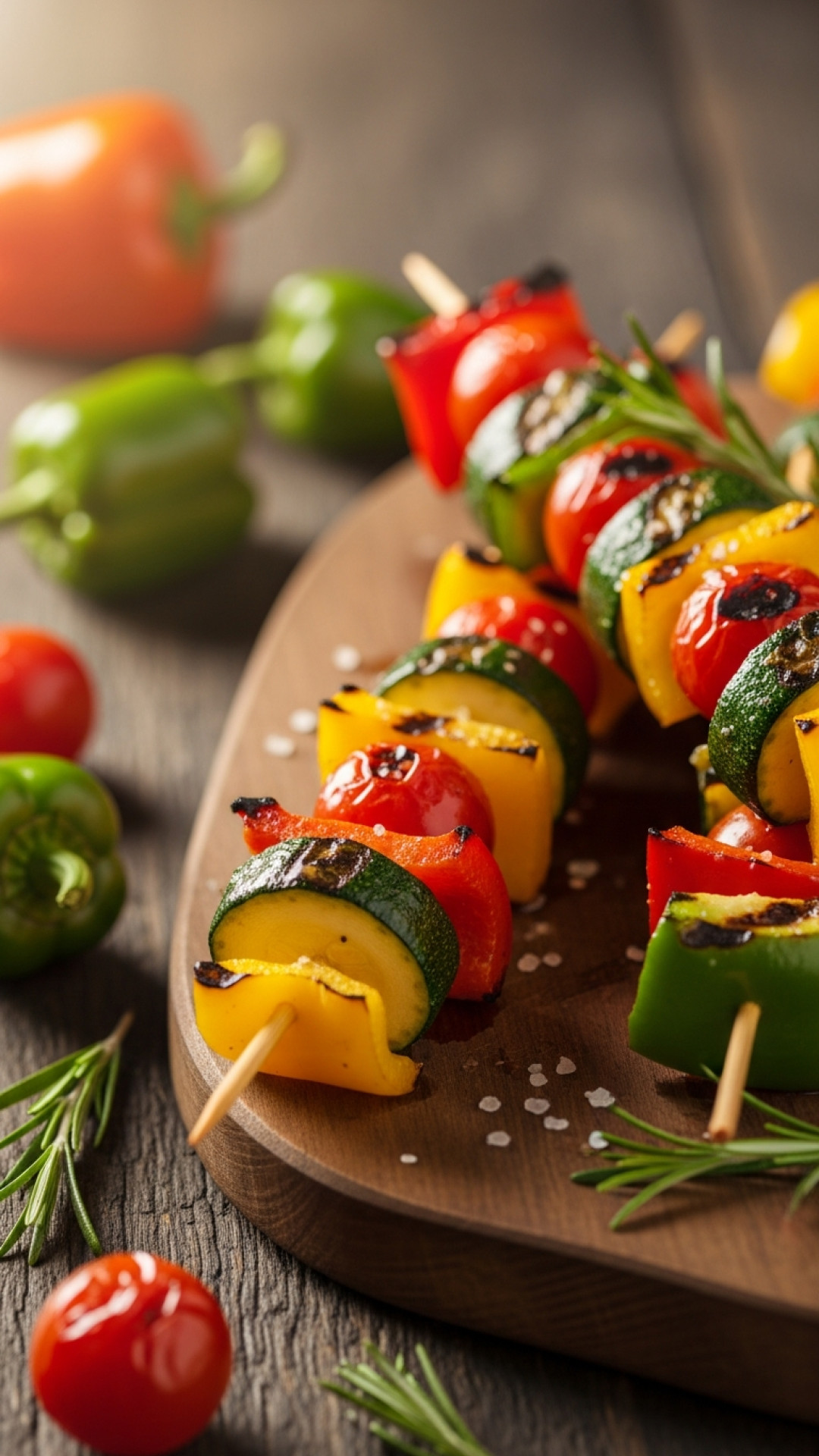 Saftige Honig-Senf-Hähnchenspieße mit gegrilltem Gemüse Preparation