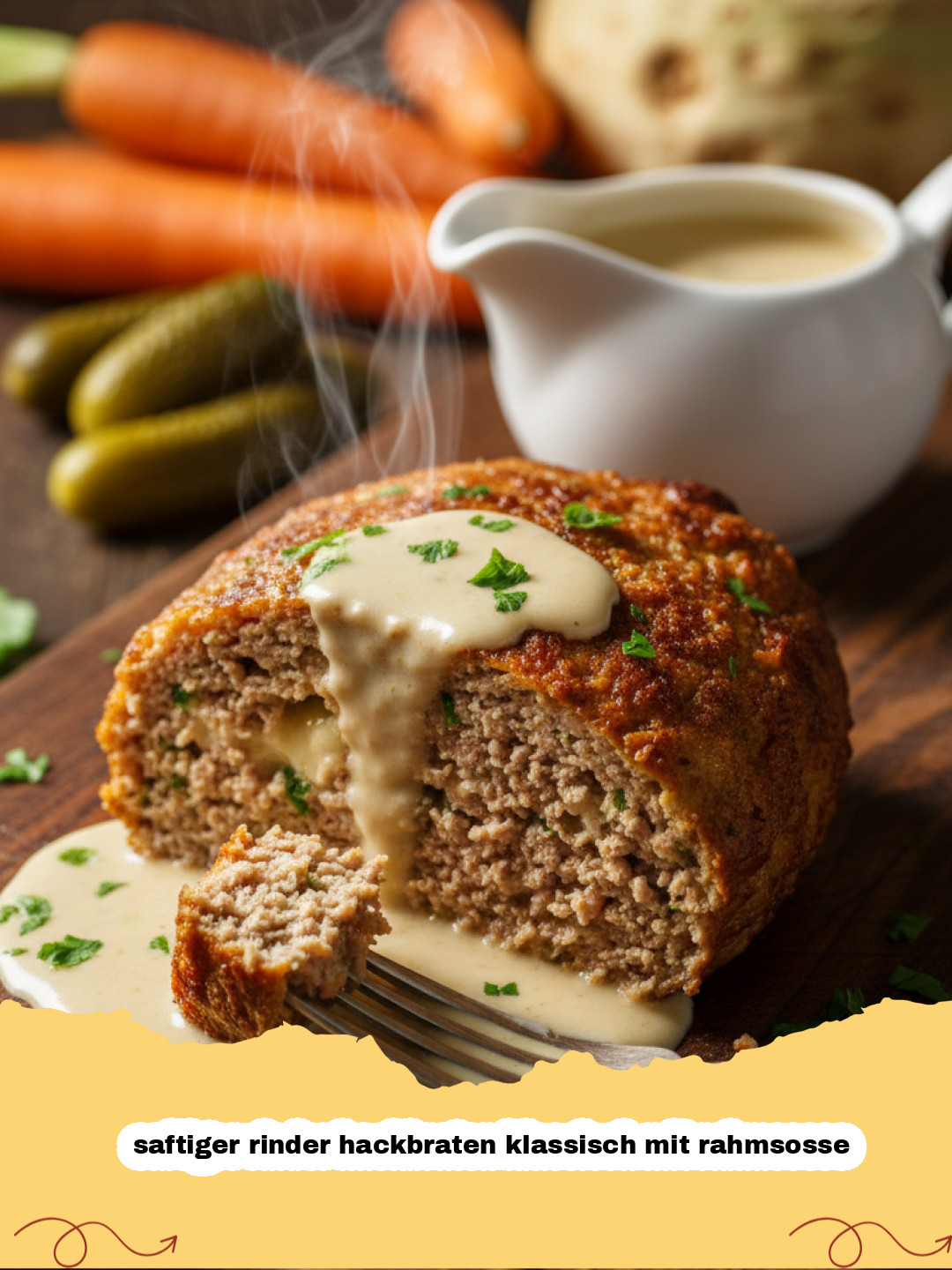 Der Ultimative Sonntagsbraten: Dein Saftiger Rinder Hackbraten Klassisch mit Rahmsosse