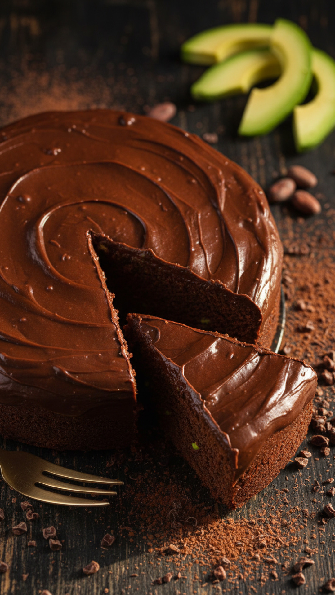 Saftiger Schokokuchen ohne Backen mit Avocado Preparation