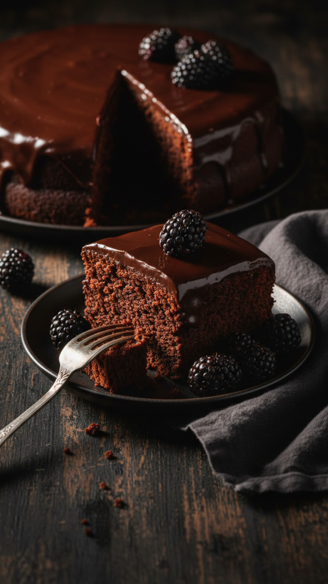 Saftiger Schokoladenkuchen mit Glänzender Ganache Preparation