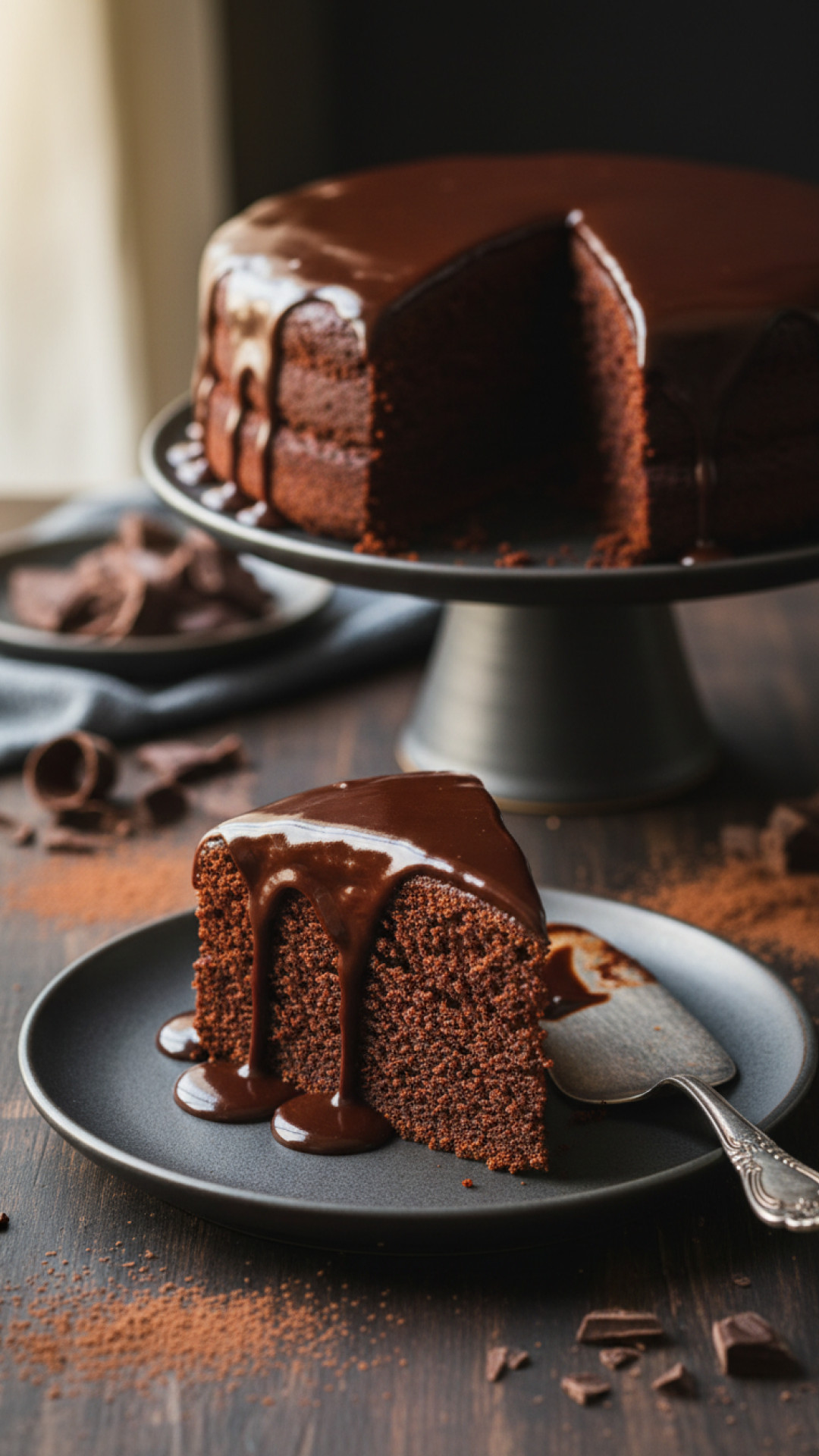 Saftiger Schokoladenkuchen mit Glänzender Ganache Preparation