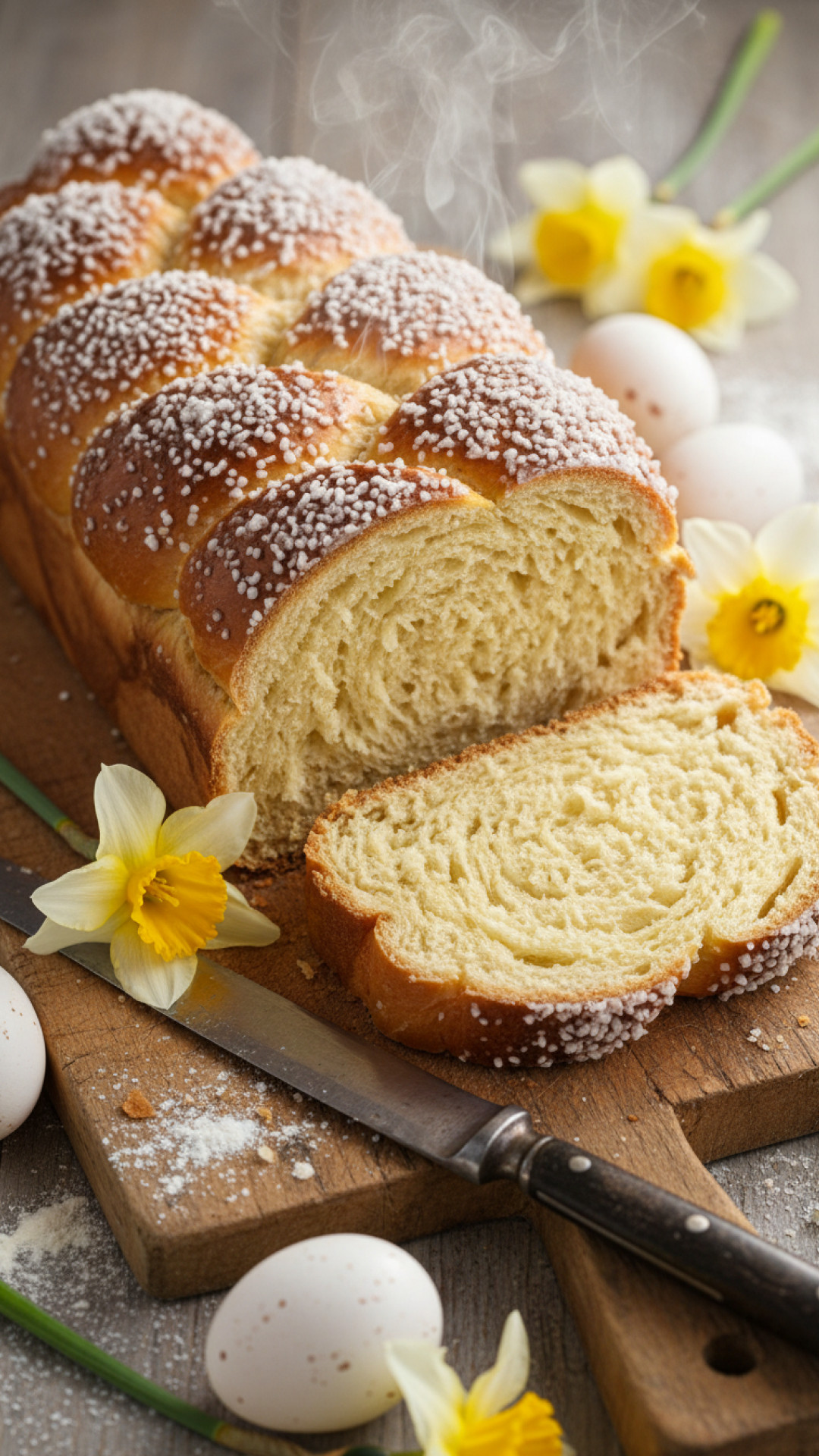 Saftiges Osterbrot mit Mandeln und Rosinen Preparation