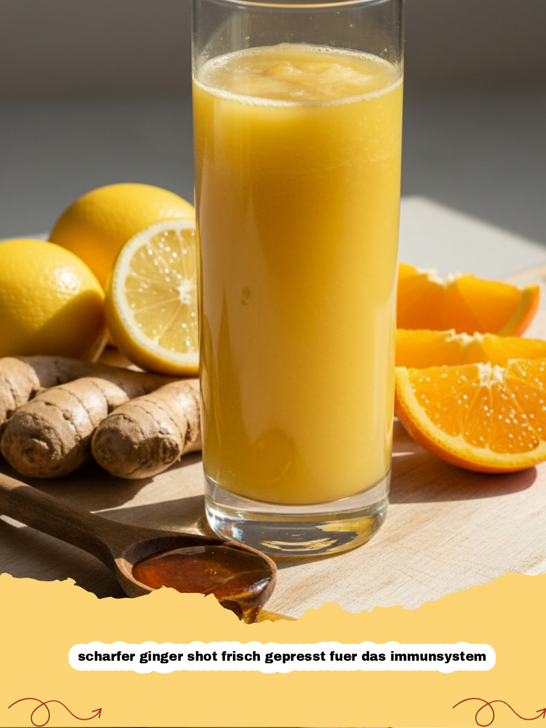 Mein ultimativer scharfer Ginger Shot frisch gepresst fuer das immunsystem