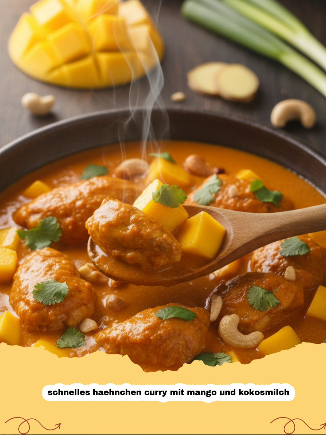 Dein neues Lieblingsgericht: Schnelles Hähnchen Curry mit Mango und Kokosmilch