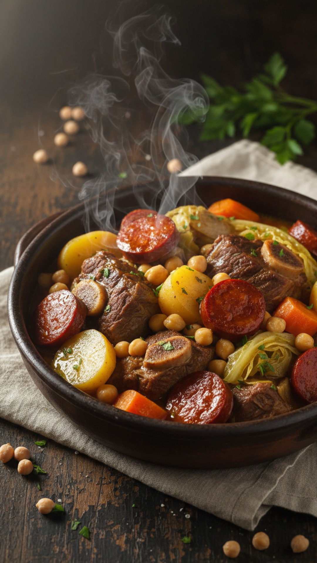 Spanischer Cocido Madrileño (Halal Adaption) Preparation