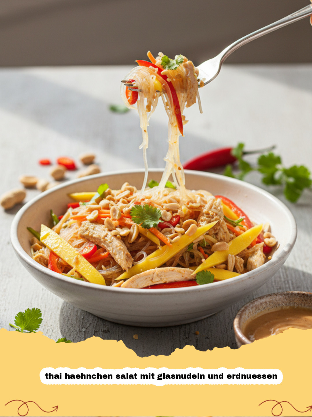 Frischekick aus Asien: Der Ultimative Thai Hähnchen Salat mit Glasnudeln und Erdnüssen