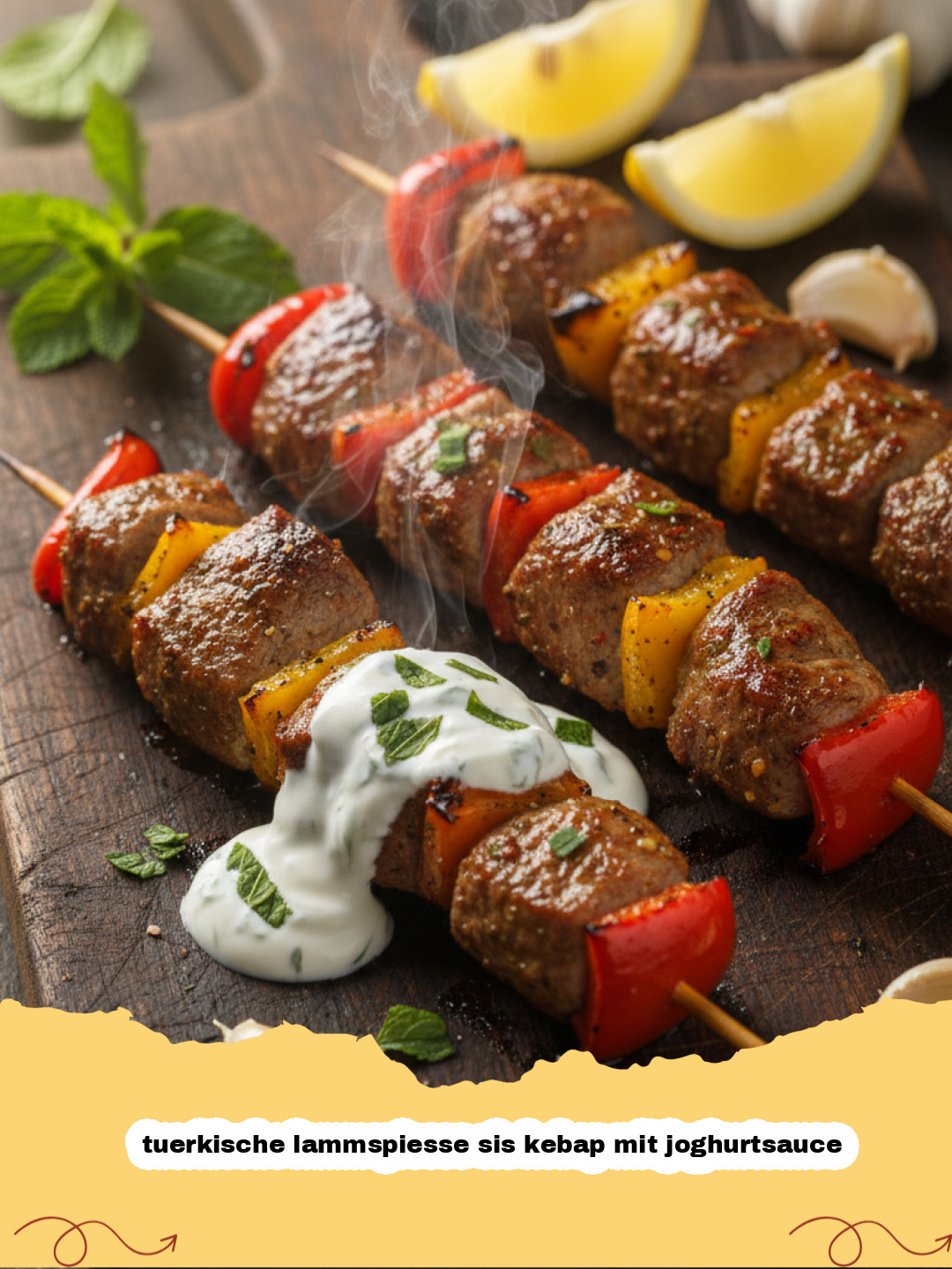 Eine kulinarische Reise: Authentische Türkische Lammspieße (Şiş Kebap) mit cremiger Joghurtsauce