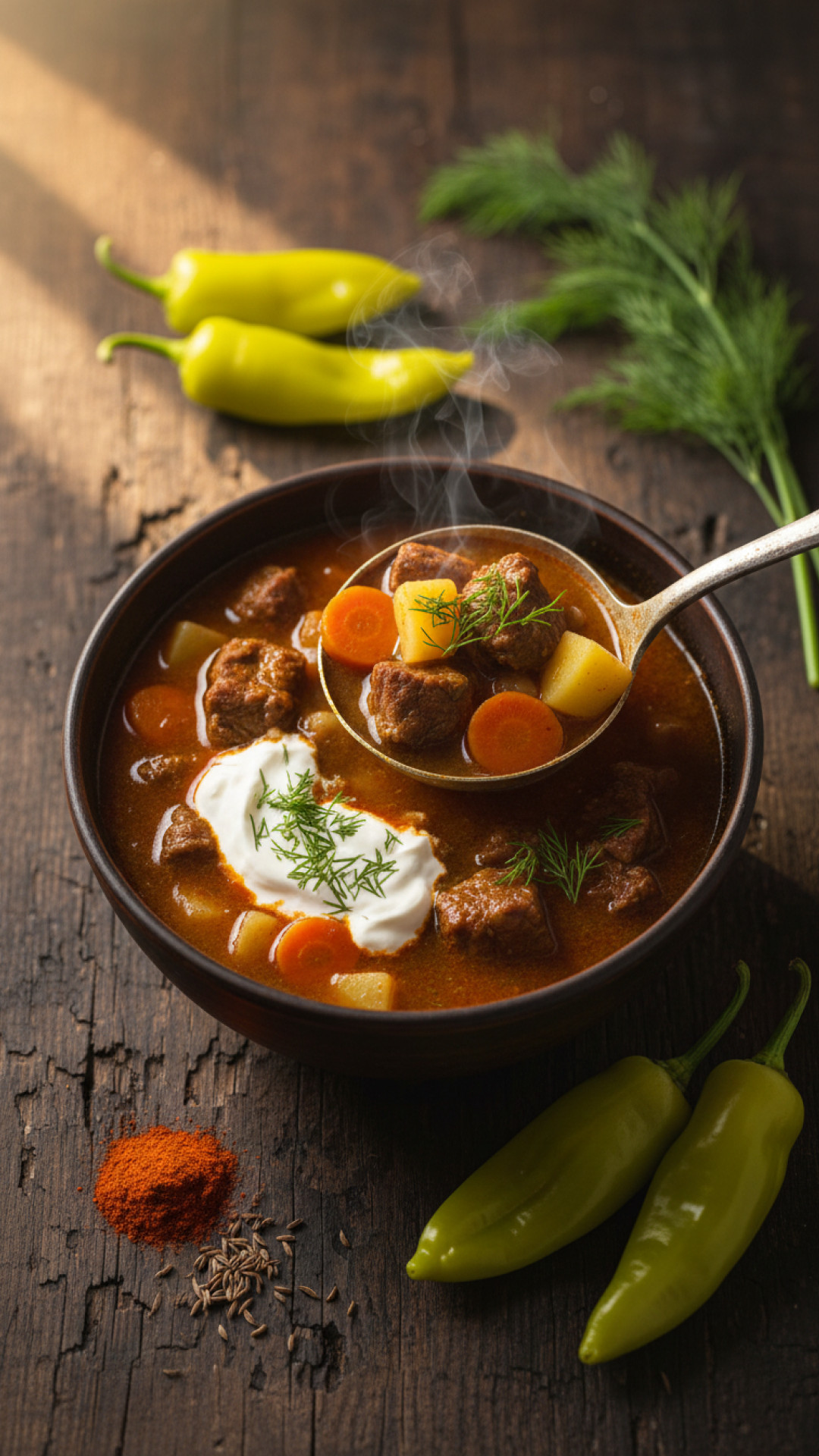 Ungarisches Gulasch Gulyasleves Herzige Fleischsuppe Preparation