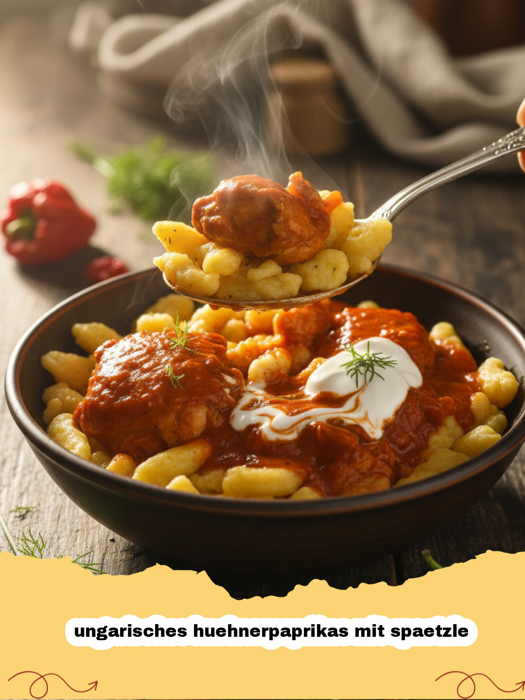 Ungarisches Hühnerpaprikas mit Spätzle – Der ultimative cremige Seelenwärmer