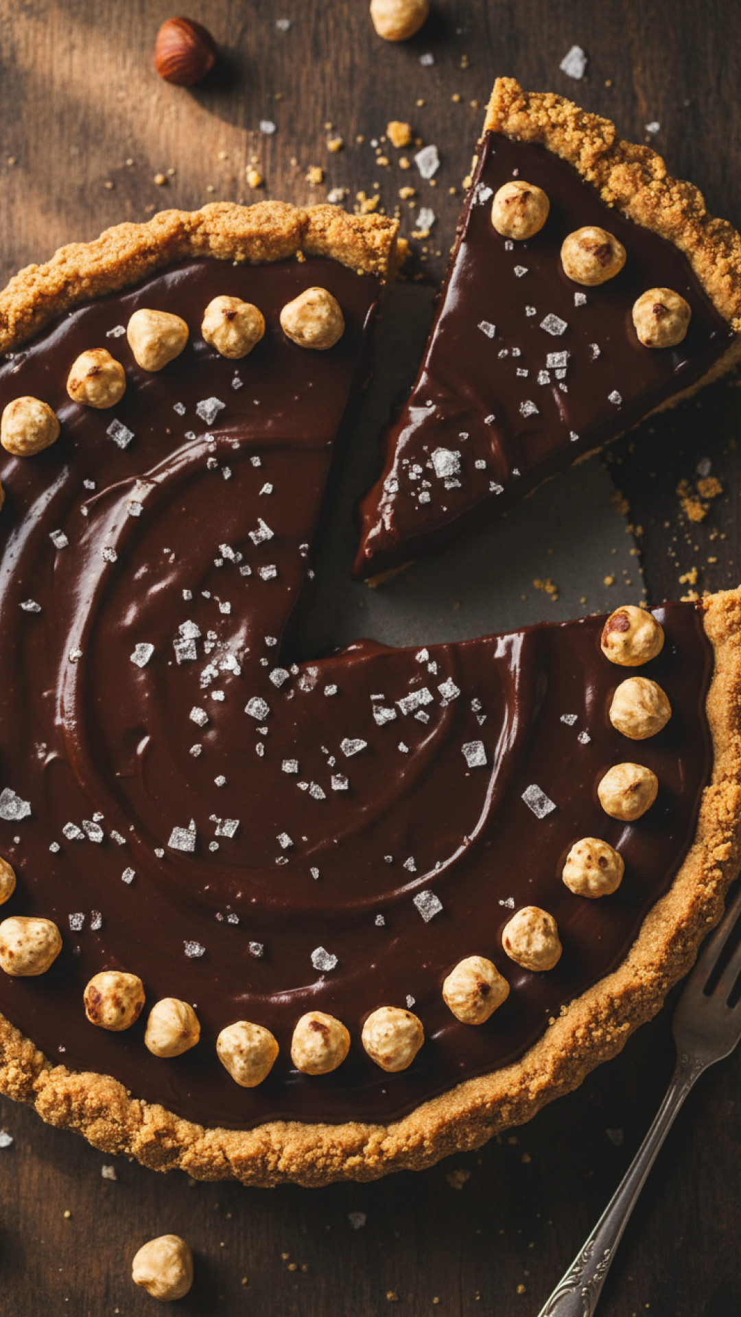 Vegane Schokoladen-Haselnuss-Tarte mit Salz Preparation