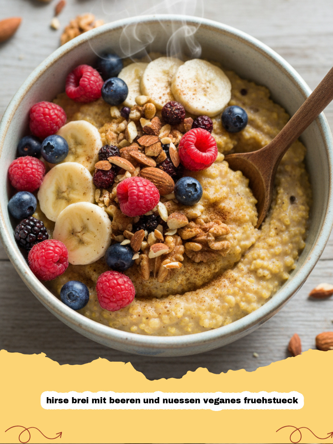 Cremiger Hirsebrei mit Beeren und Nüssen: Das ultimative vegane Frühstück für Power-Tage