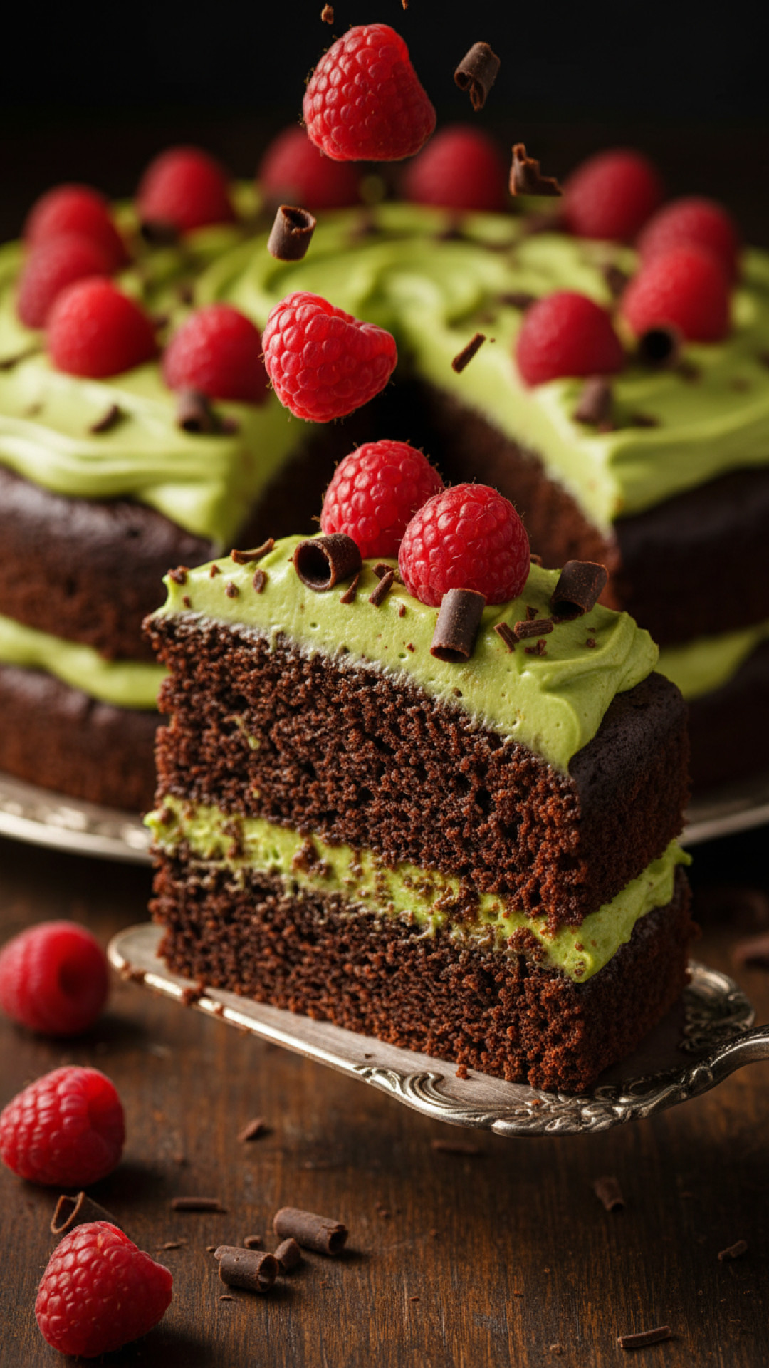 Veganer Schokoladenkuchen mit Avocado Frosting Preparation