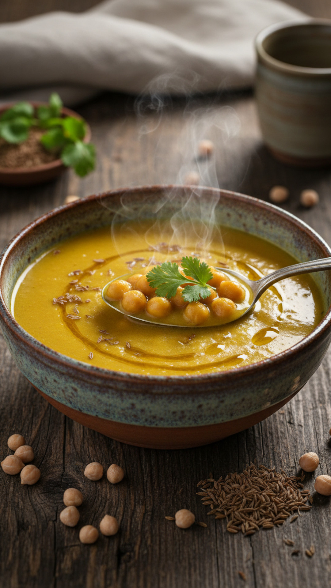 Wärmende Kichererbsen Suppe mit Kreuzkümmel Preparation