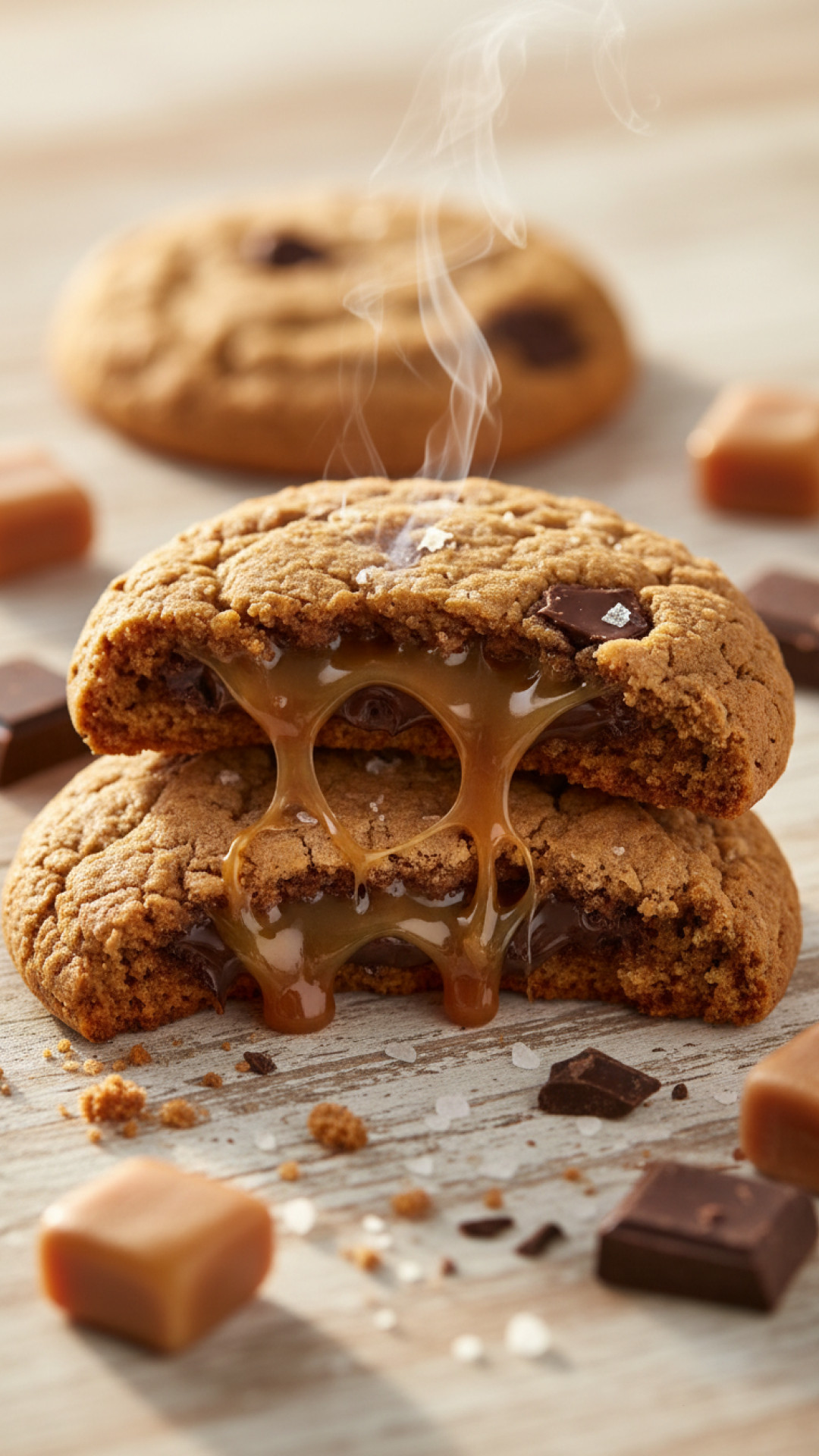 Weiche Schoko Hafer Cookies mit Salzkaramell Tropfen Preparation