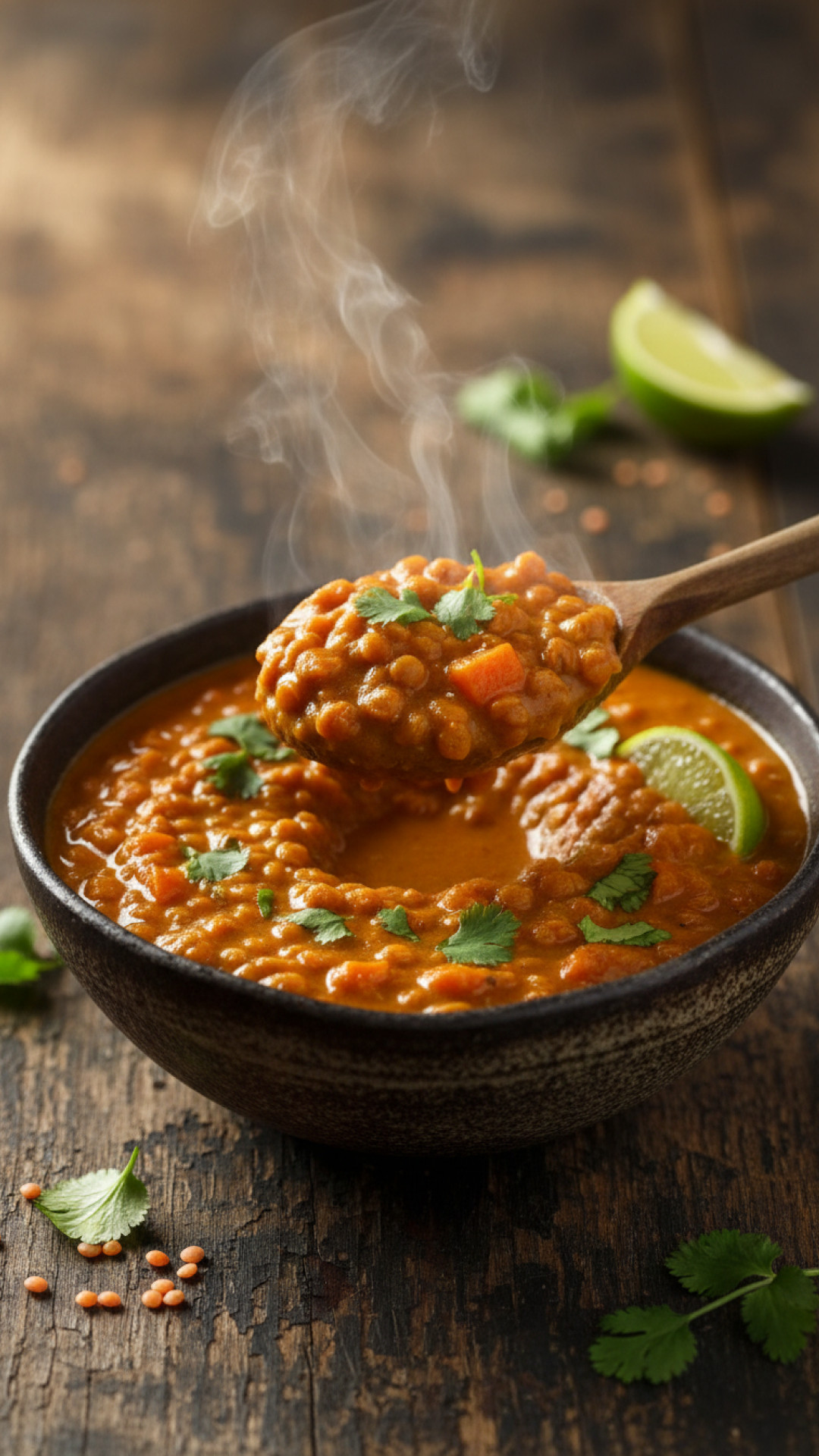 Würzige Rote Linsen Curry mit Kokosmilch Preparation