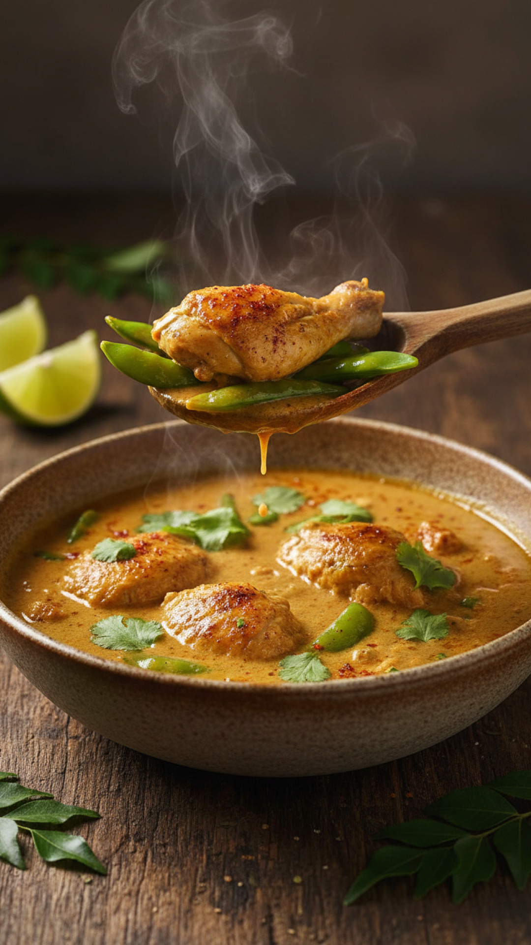 Würziger Hähnchen Curry mit Kokosmilch und Gemüse Preparation