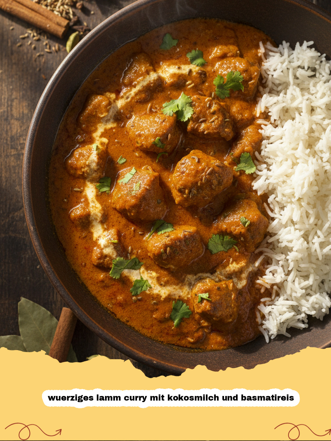 Würziges Lamm Curry mit Kokosmilch und Basmatireis: Ein orientalischer Traum