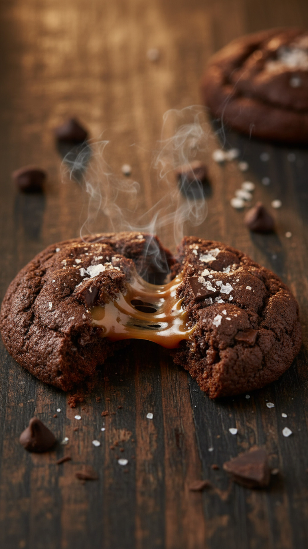 Zarte Schokoladen Hafer Cookies mit Salted Caramel Preparation