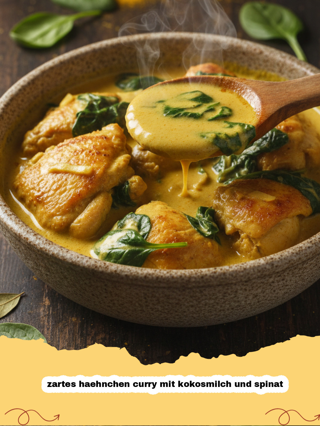 Zartes Hähnchen Curry mit Kokosmilch und Spinat: Dein cremiger Seelenwärmer