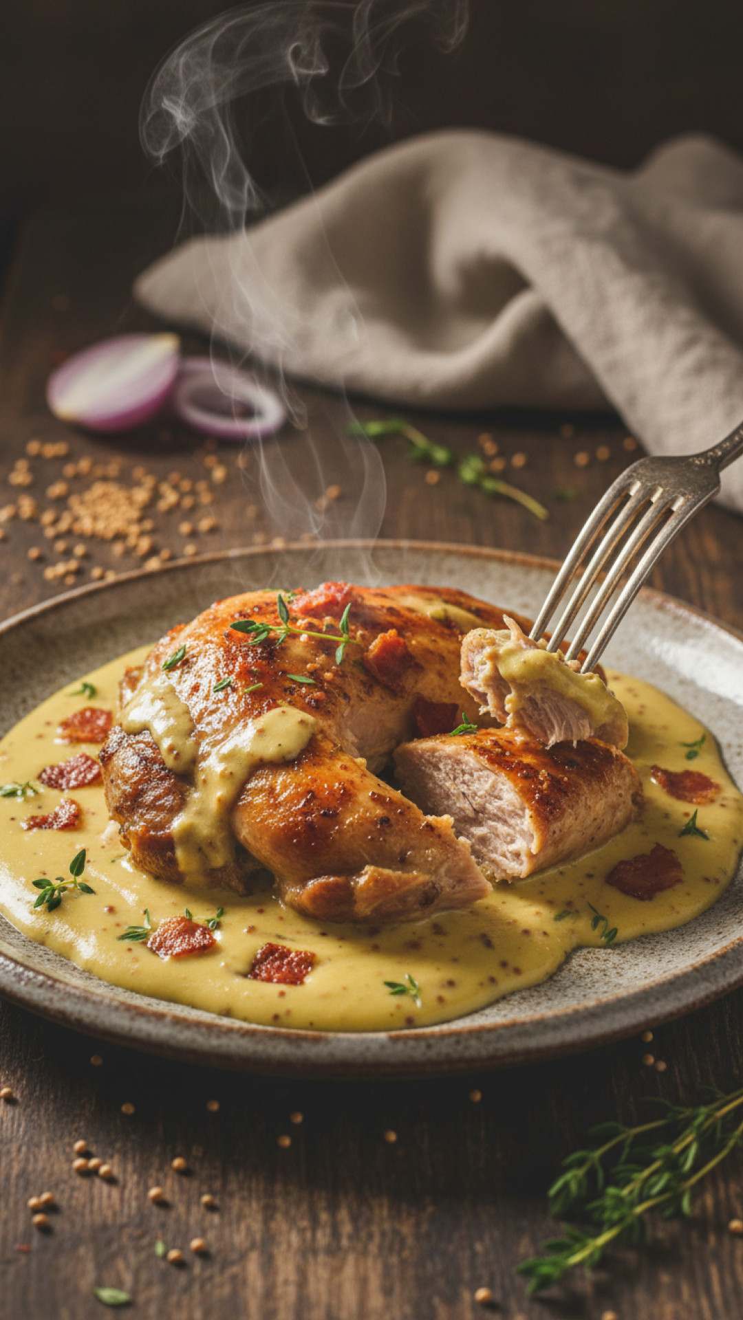 Zartes Häschen Geschmort in Senf-Sahne-Soße Preparation