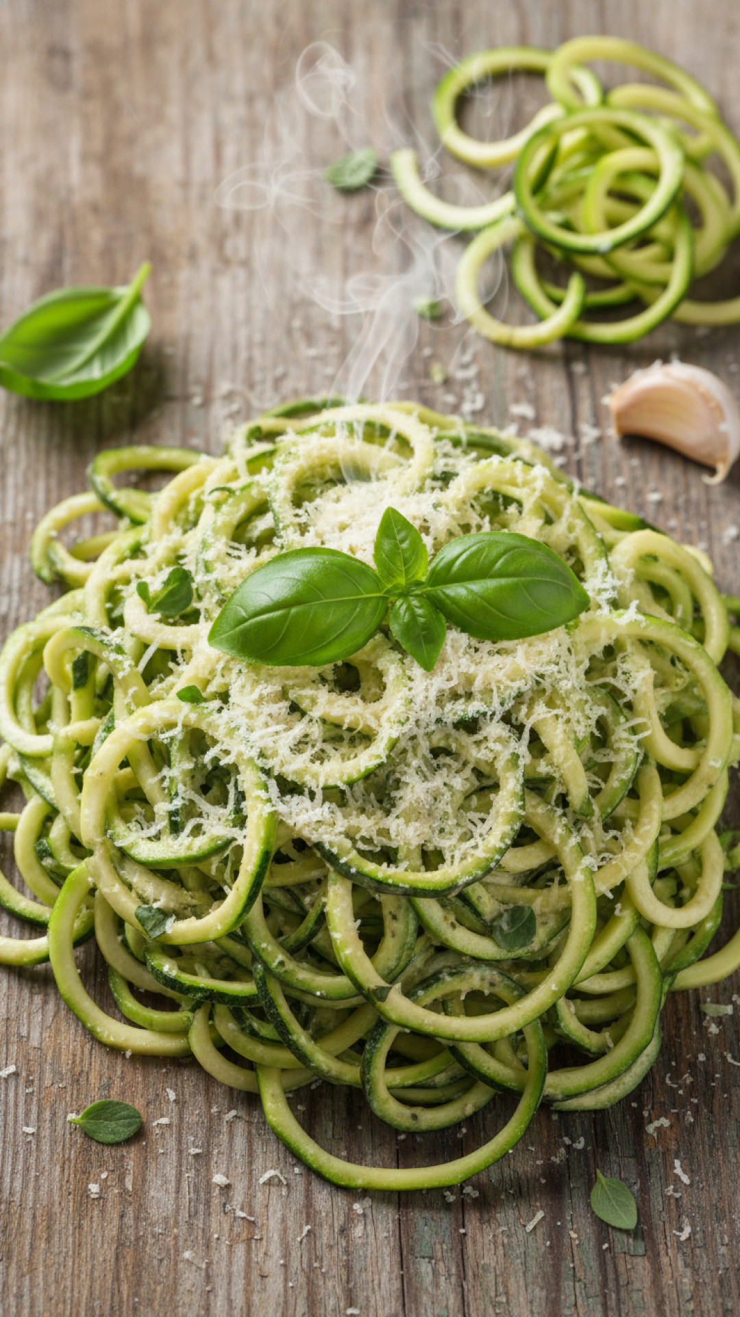 Zoodles mit Zitronen-Garnelen und Knoblauch Preparation