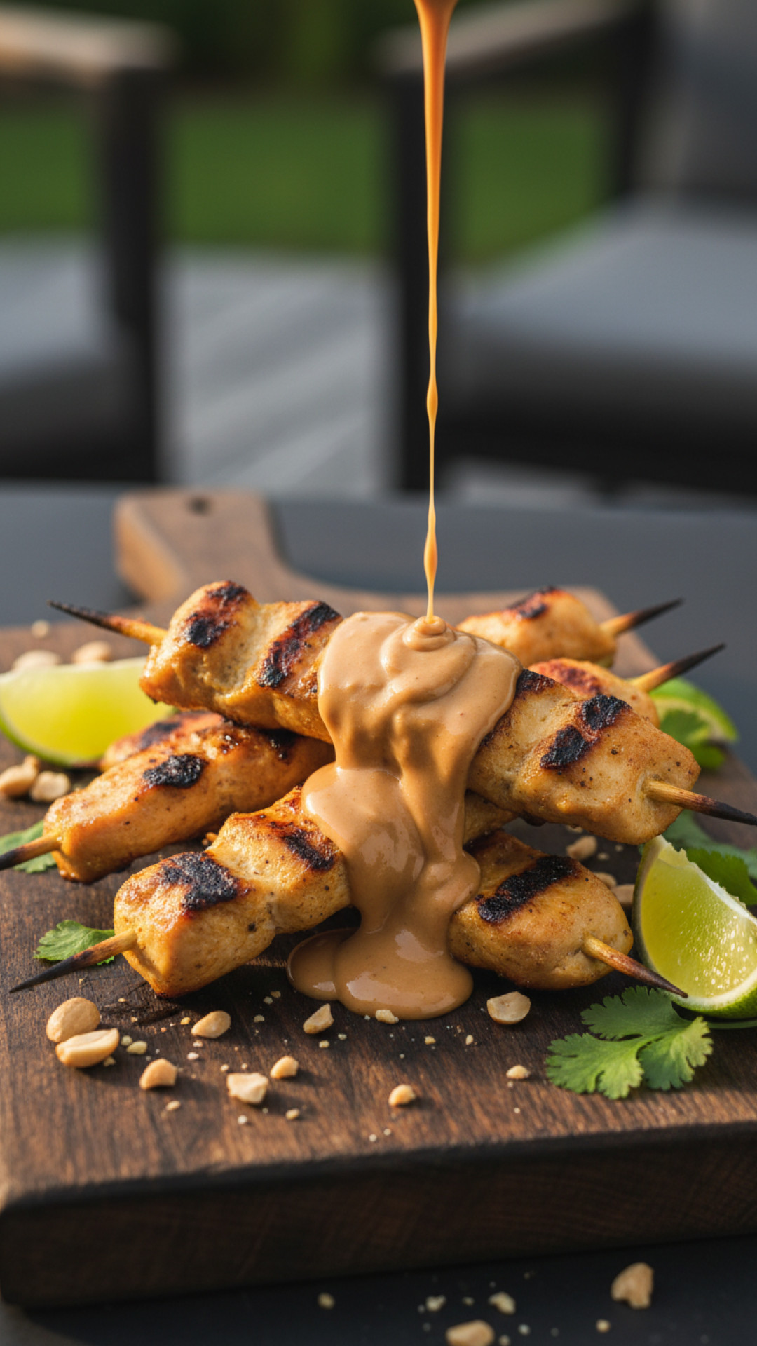 Hähnchen Satay Spieße mit Erdnusssauce Preparation
