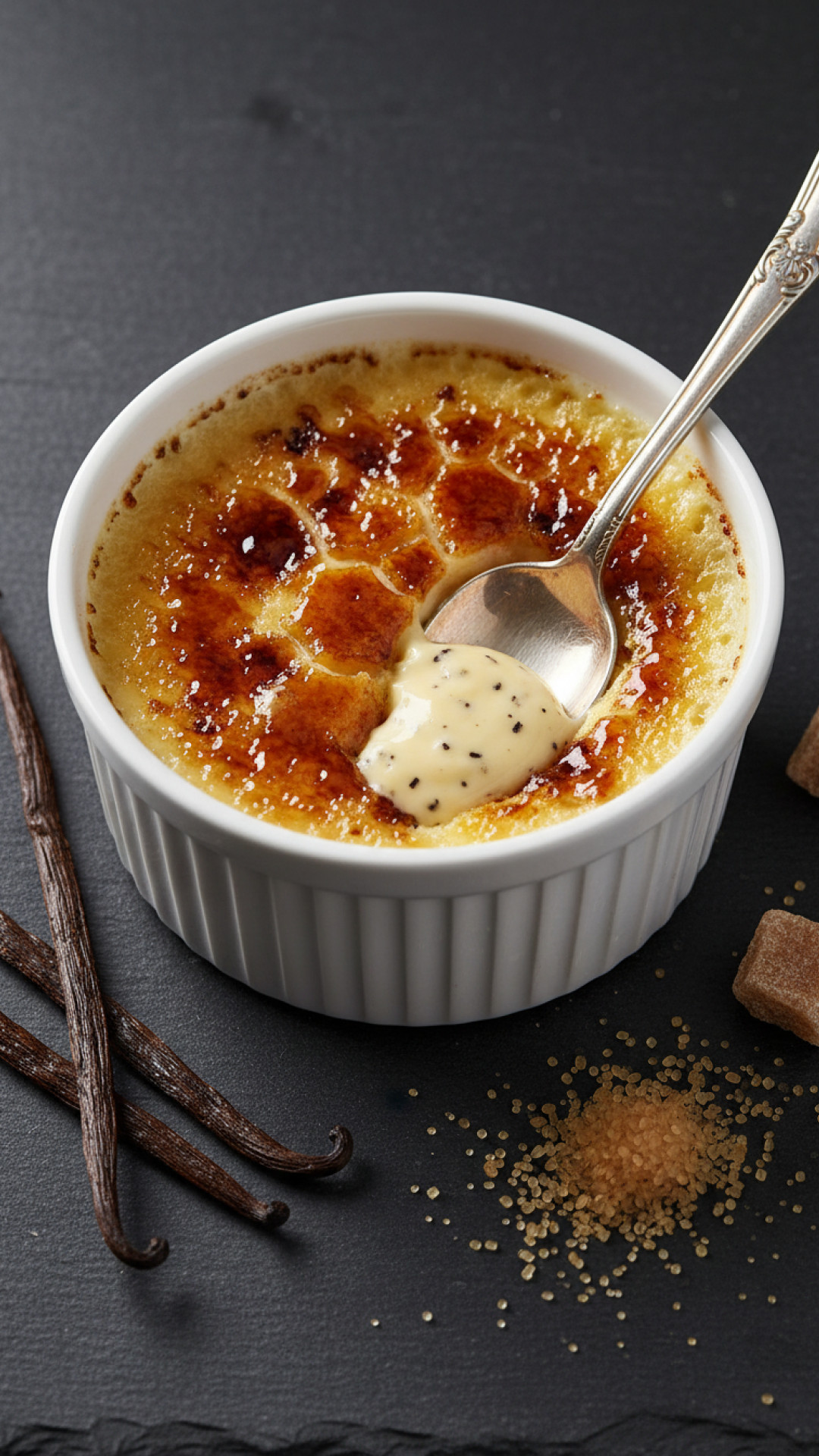 Klassisches Crème brûlée ohne Alkohol Preparation