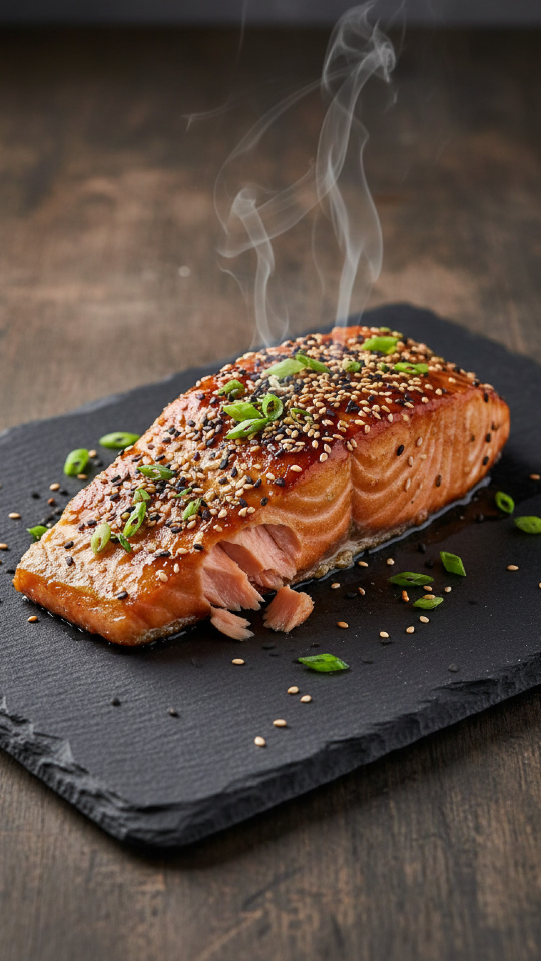 Lachs Teriyaki mit Honig und Sesam Preparation