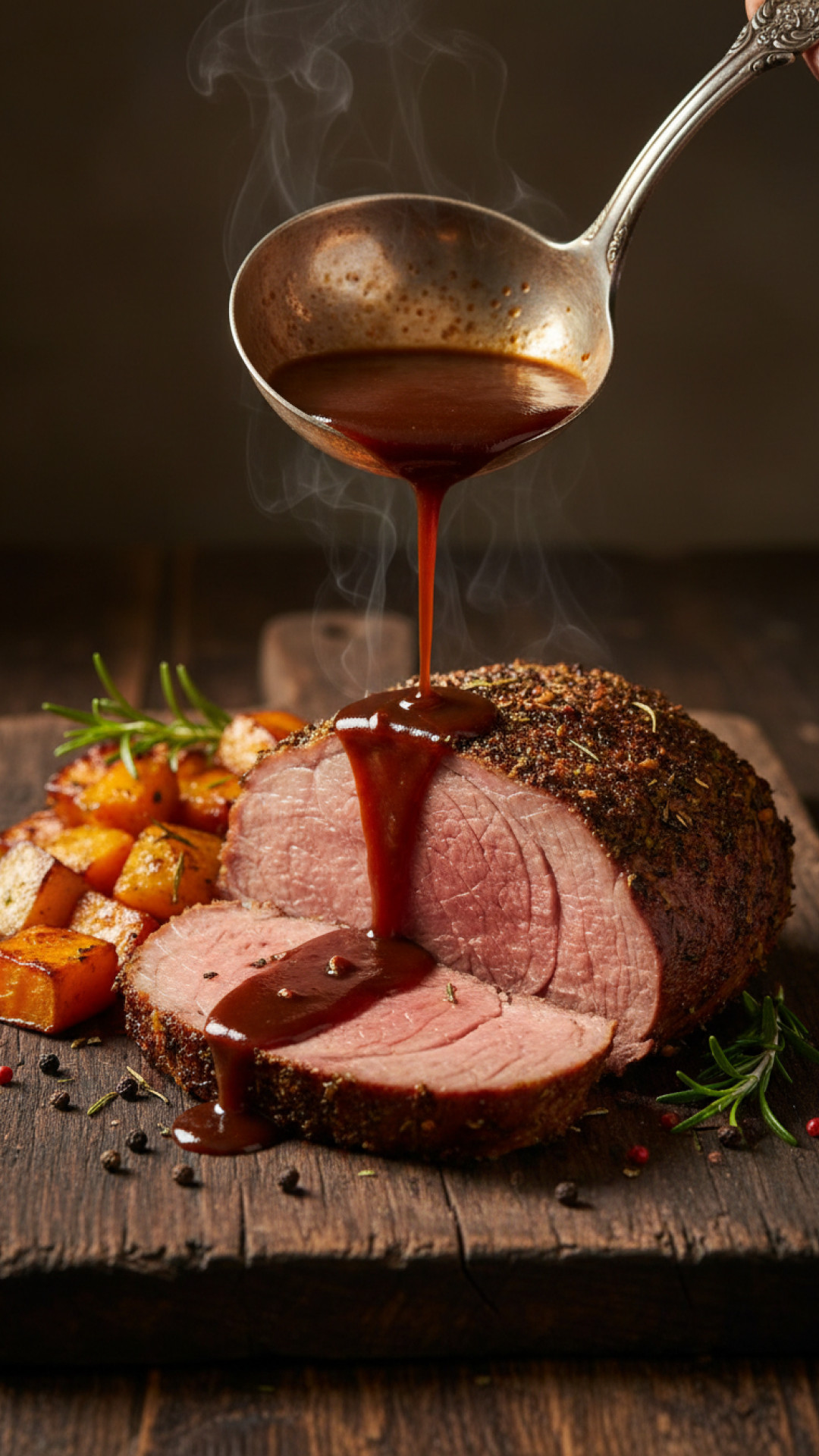 Rinderbraten aus der Oberschale mit Ofen-Wurzelgemüse Preparation