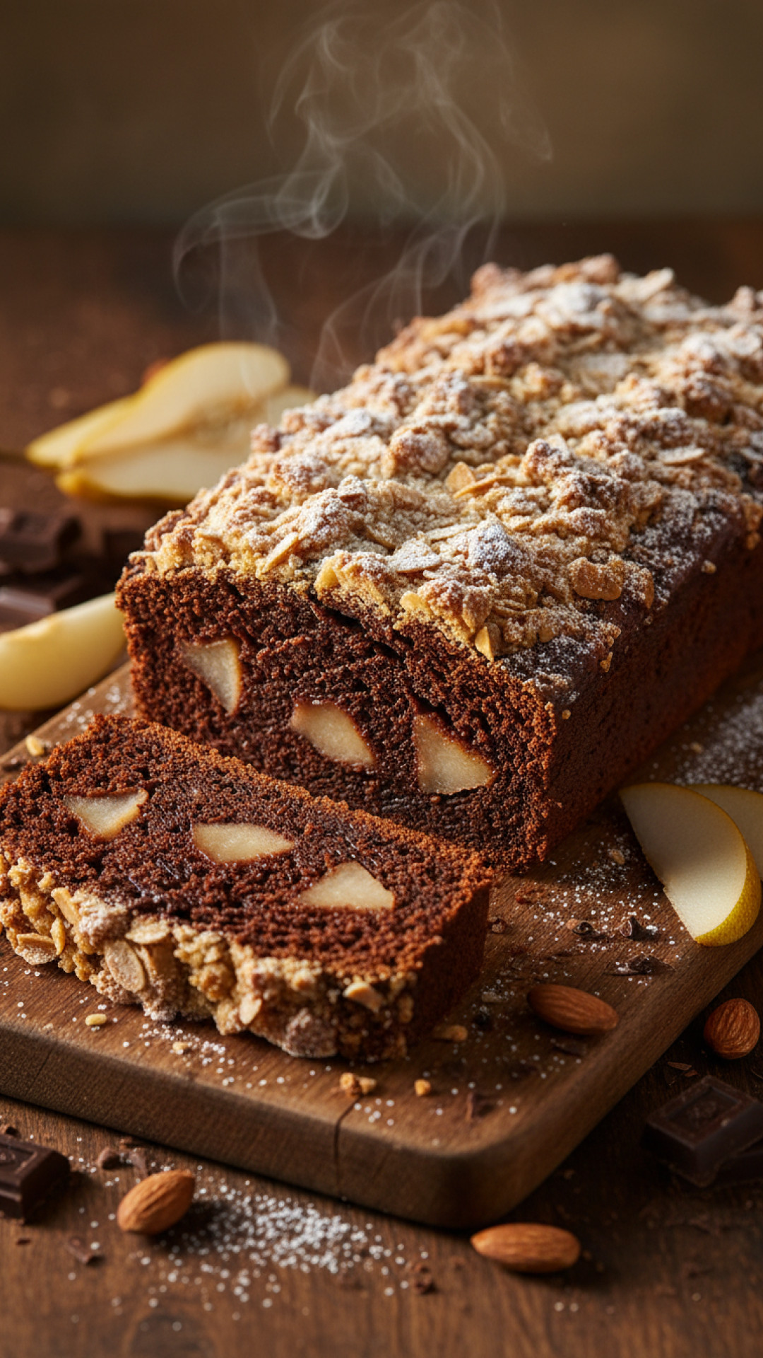Schokoladen Birnen Brot: Ein Saftiger Schokoladenkuchen mit Birnenstücken Preparation