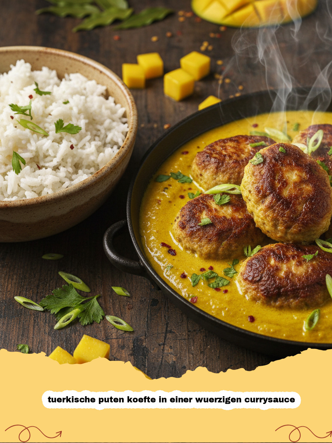 Exotischer Genuss: Türkische Putenköfte in einer würzigen Currysauce