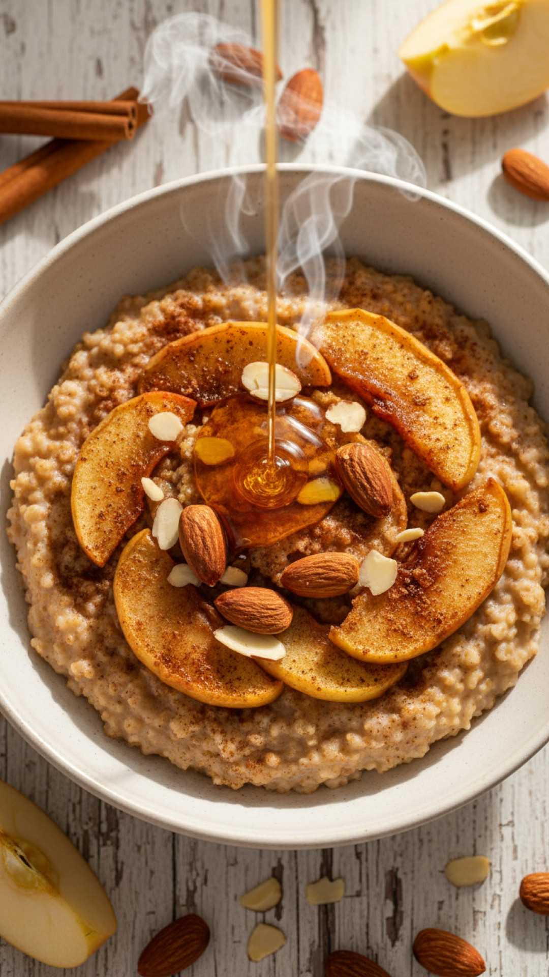 Waermender Hirse Fruehstuecksbrei mit Apfel und Zimt Preparation
