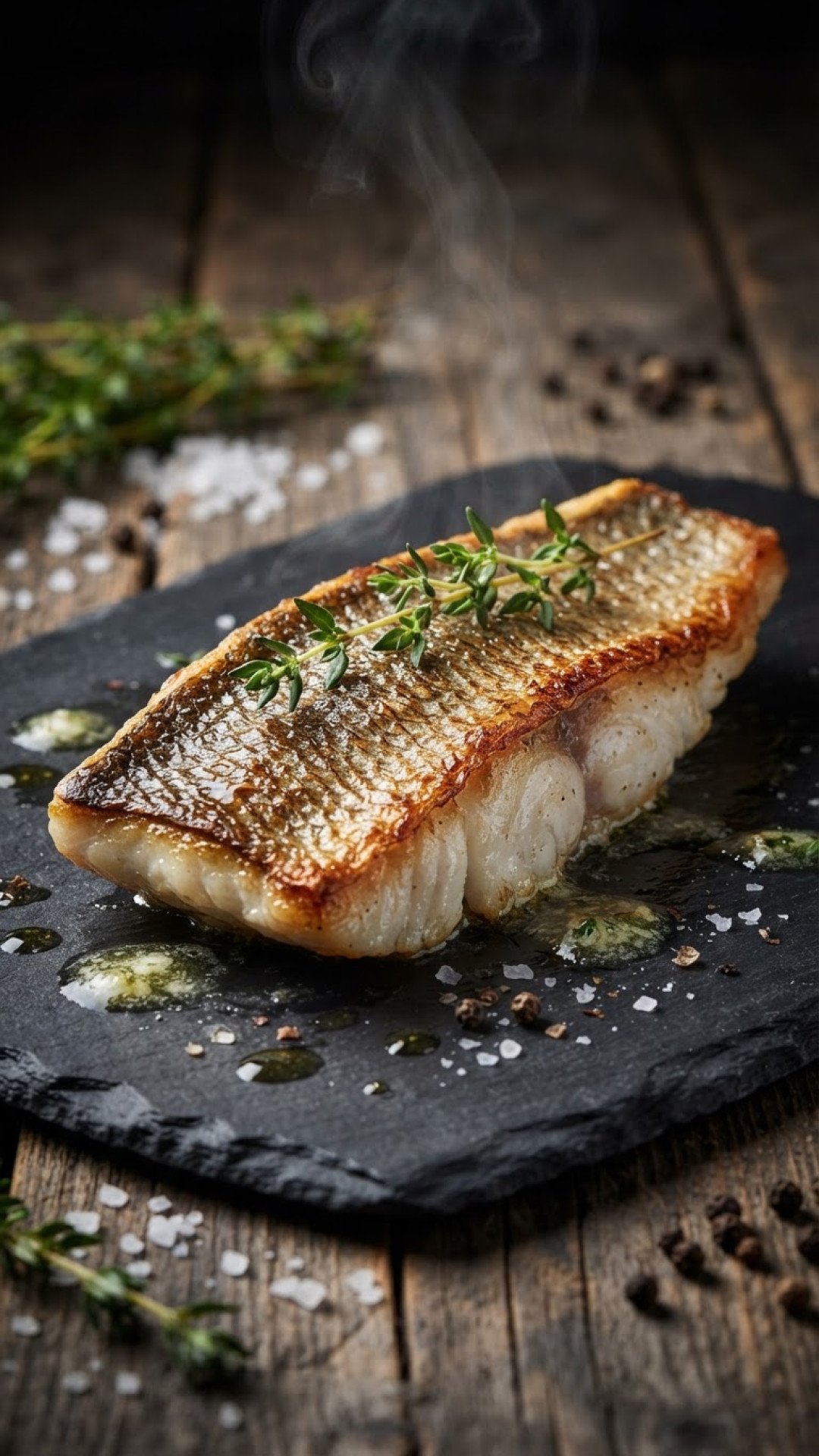 Gebratenes Zanderfilet auf der Haut mit Zitronenbutter und Kräutern Preparation