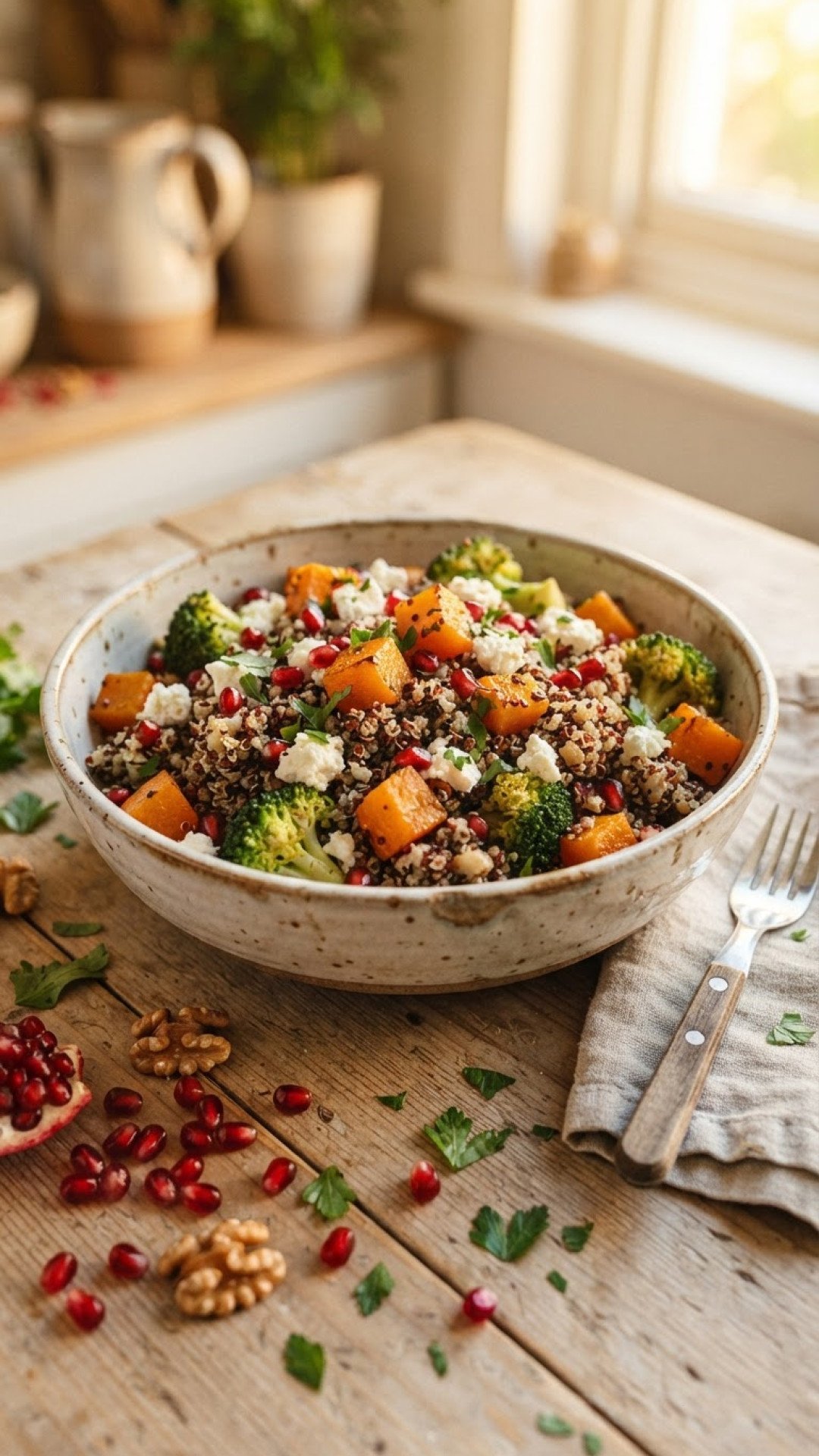 Quinoa Salat mit Feta und Gemüse Preparation